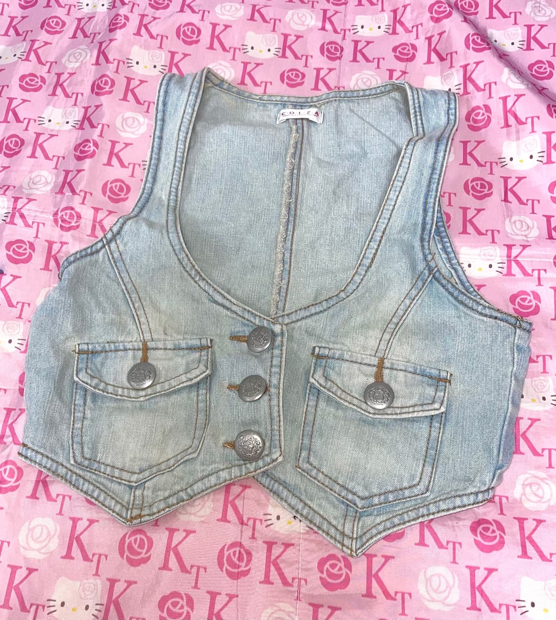 연청 베스트 빈티지 숏 조끼 상품이미지1