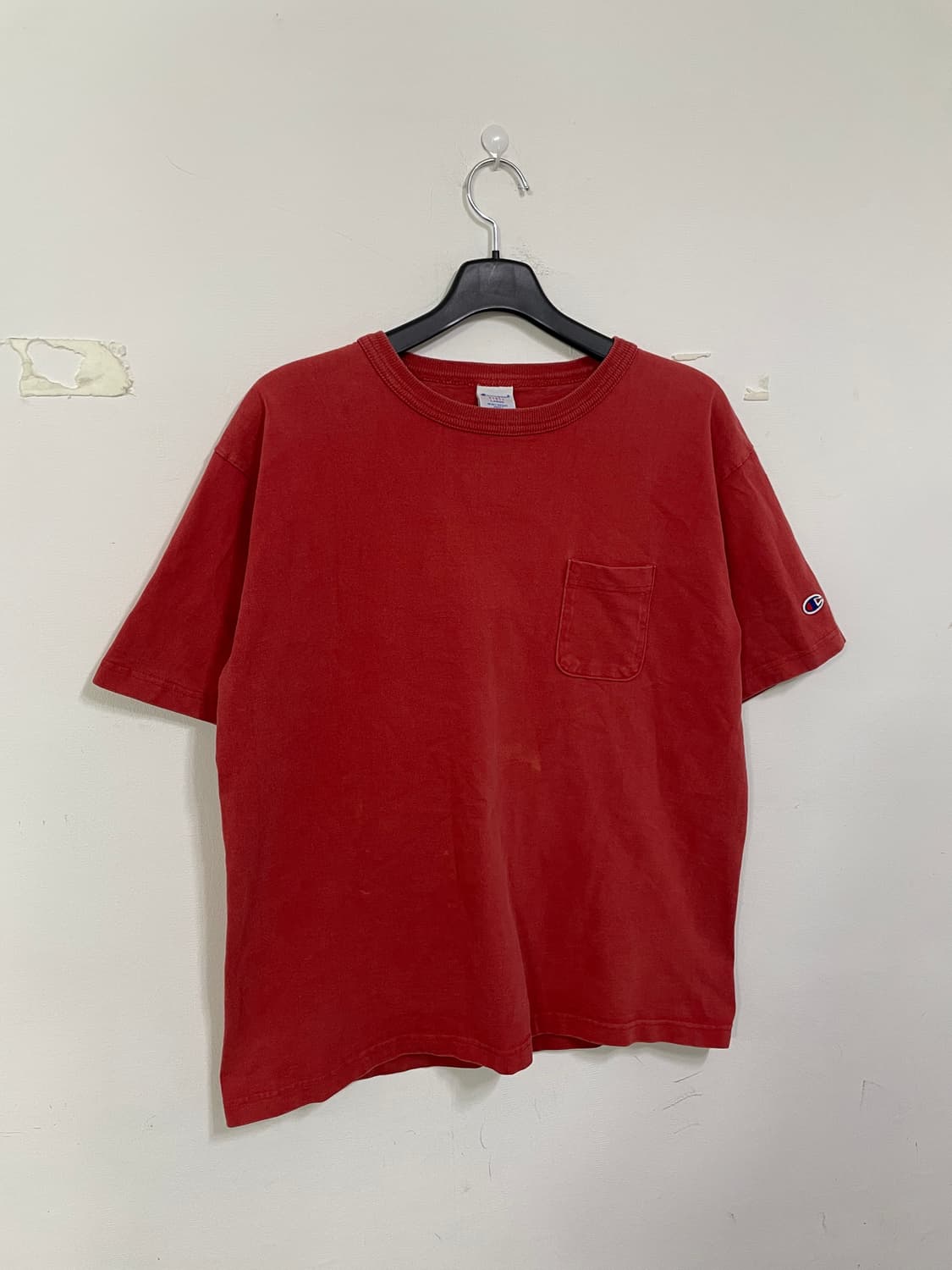 챔피온 레드 반팔 티셔츠 상품이미지1