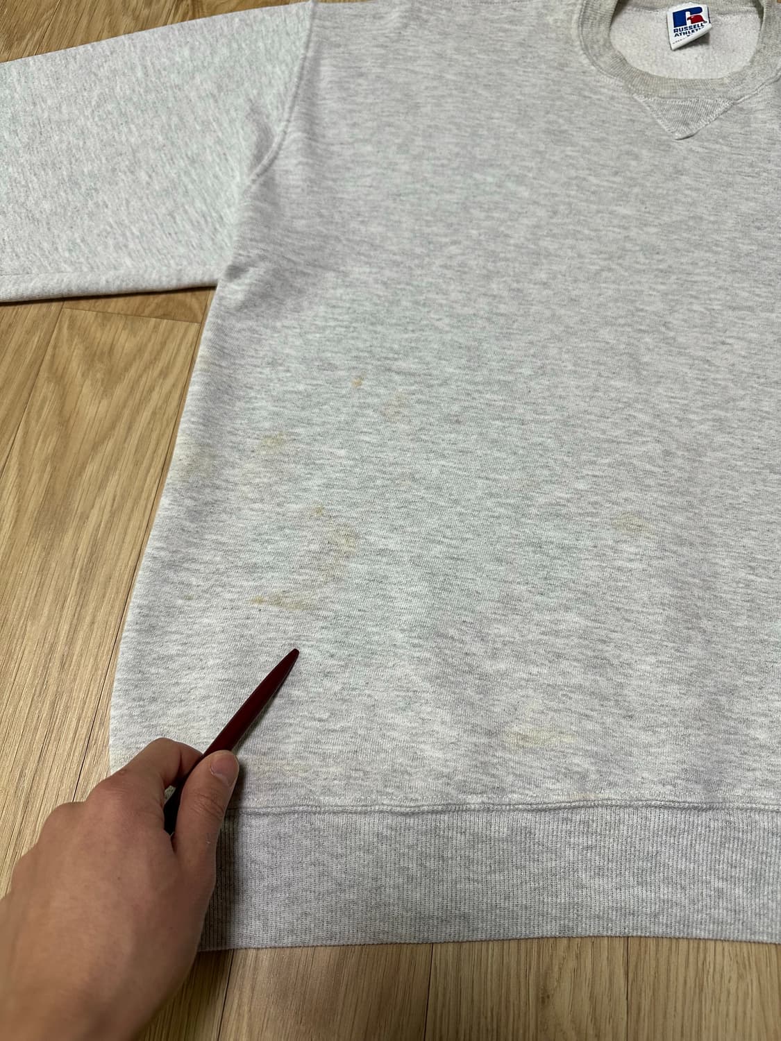 90s 빈티지 러셀 스웻셔츠 밝은그레이 XL USA 상품이미지9