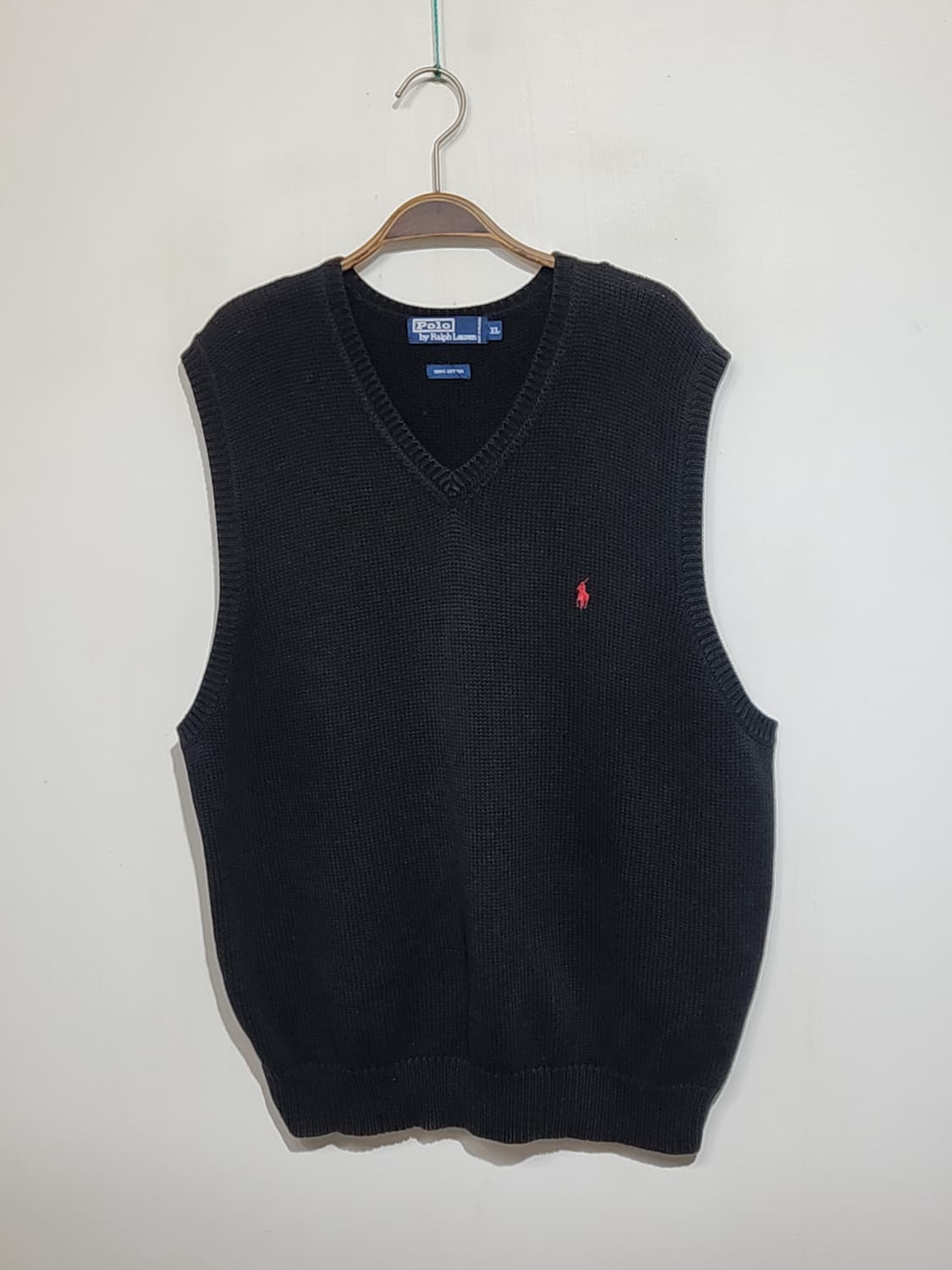 (XL) 랄프로렌 폴로 니트조끼 블랙 베스트 브이넥  상품이미지1