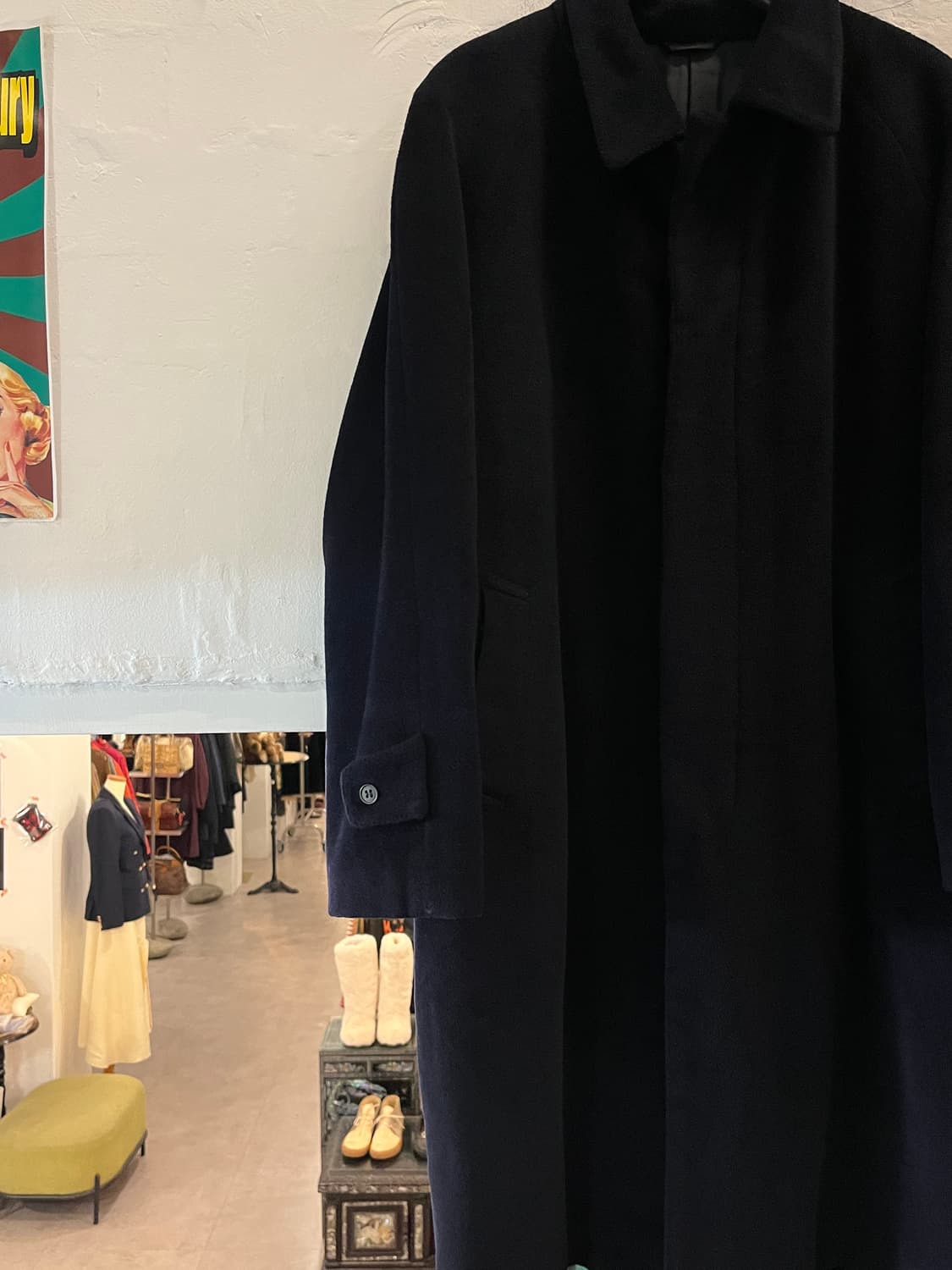 Giuliano Grossoni 피아첸차 캐시미어 네이비 싱글 코트 L 상품이미지3