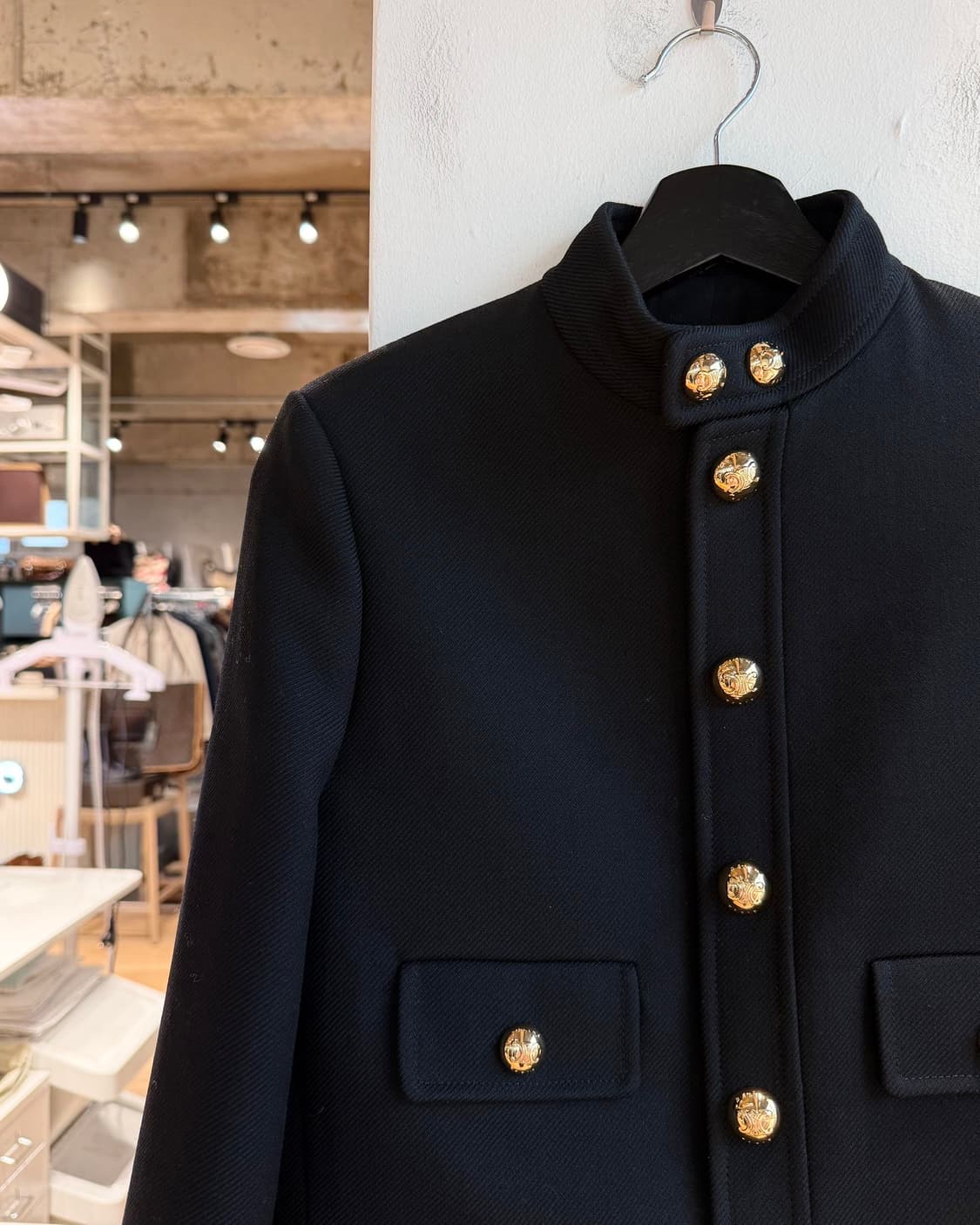 셀린느 블랙 더블 페이스 울 트리코틴 베르누이 자켓 상품이미지4