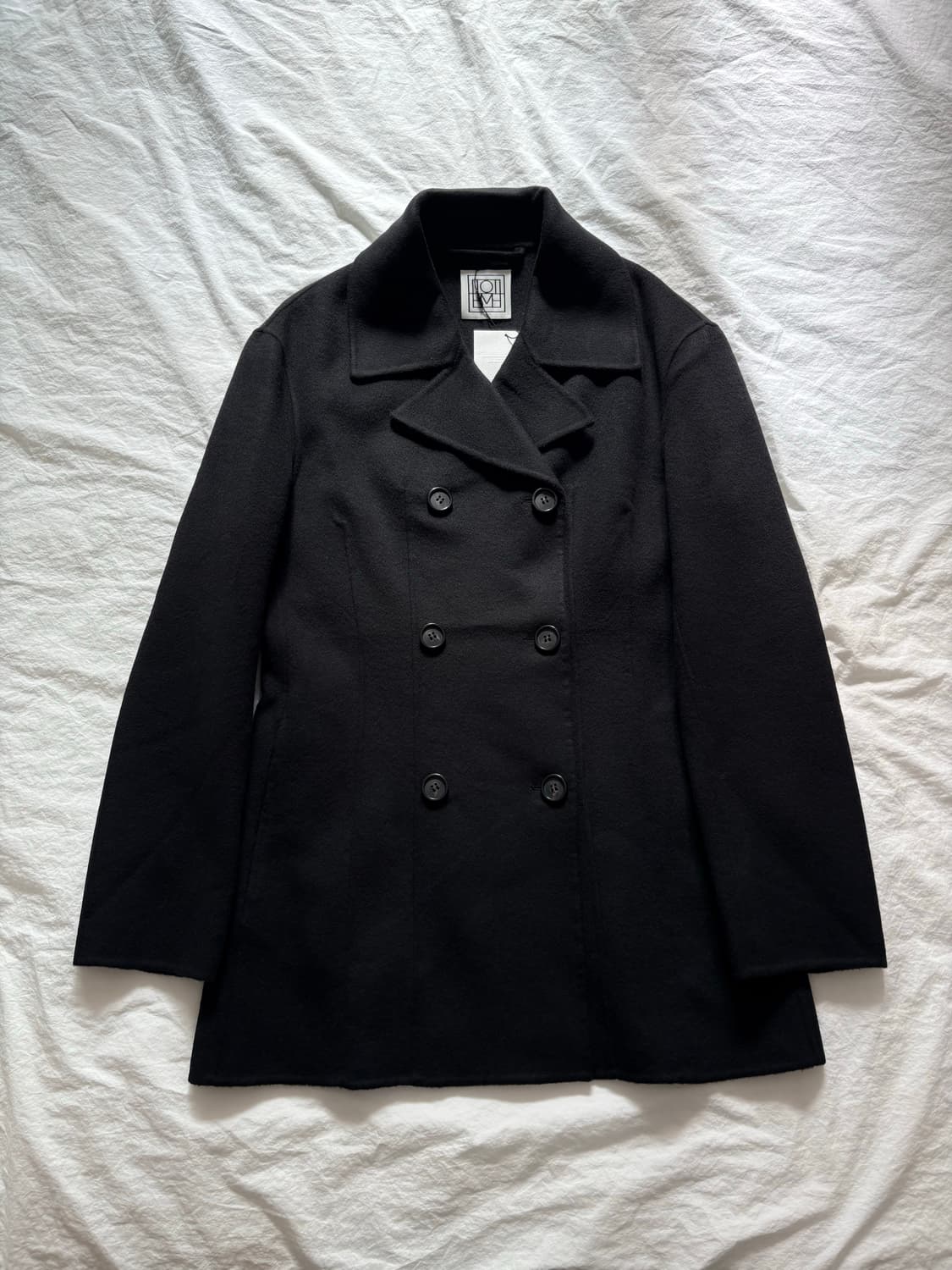 토템 울 하프 더블 코트 블랙 36 상품이미지1