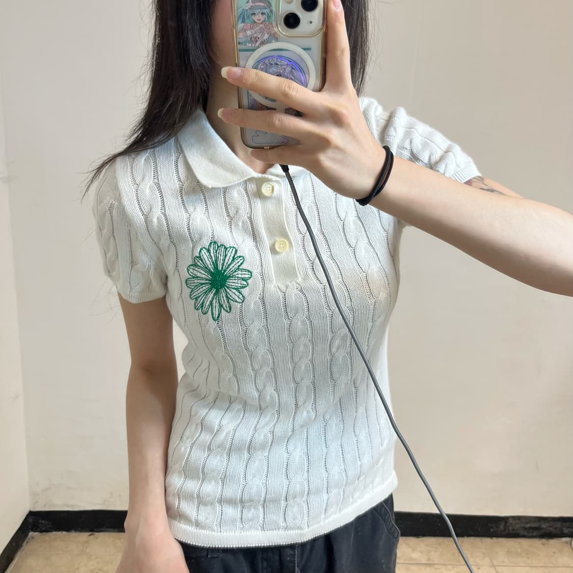 Mardi Mercredi Knit Collar T-Shirt 상품이미지3