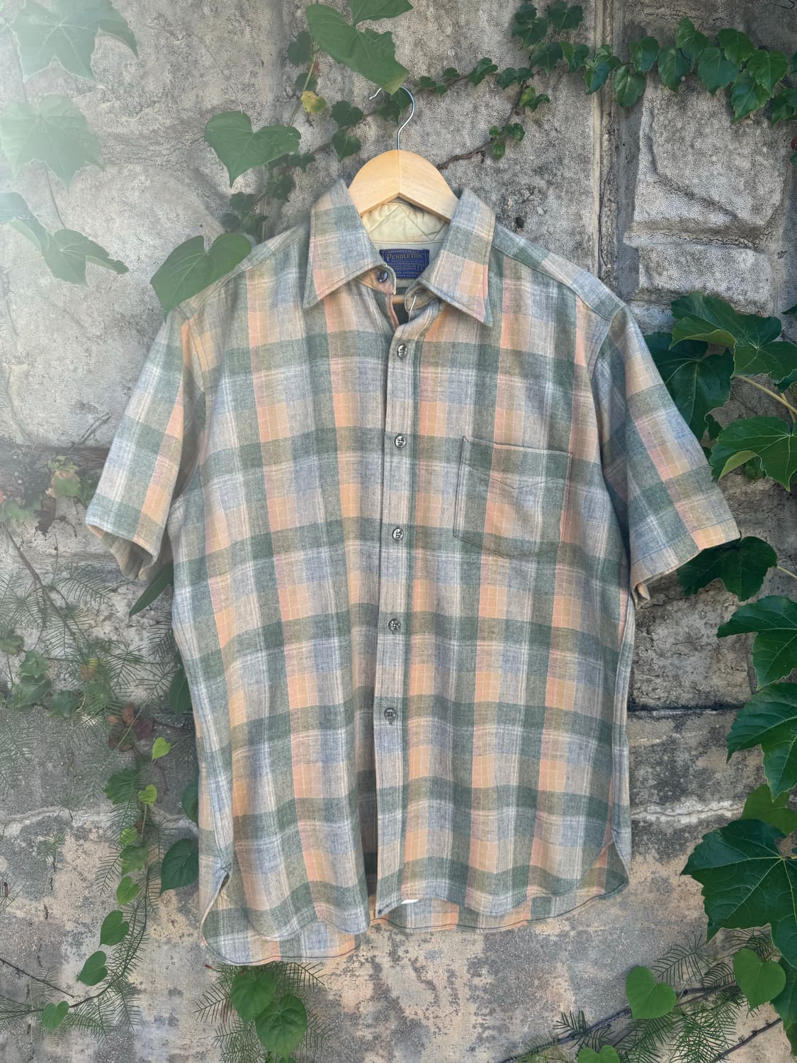80s pendleton 펜들턴 울 체크 셔츠 L 상품이미지1