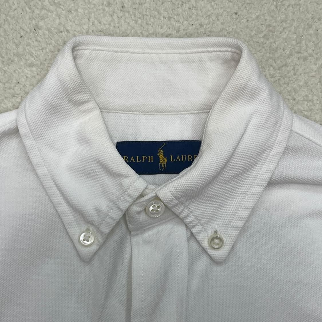 RALPH LAUREN 니트 옥스포드 셔츠 화이트 XS 상품이미지3