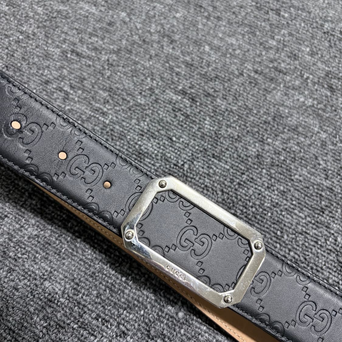 구찌 시그니처 블랙 시마 가죽 벨트 상품이미지2