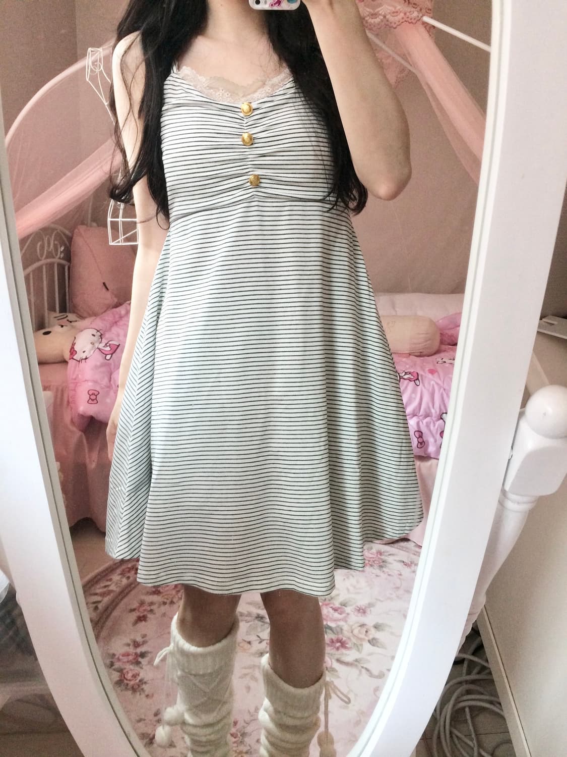 Vintage DIGDEEP Stripe Gold Button Camis 상품이미지4