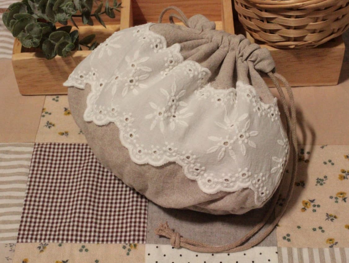 핸드메이드 레이스 스트링 파우치 상품이미지3