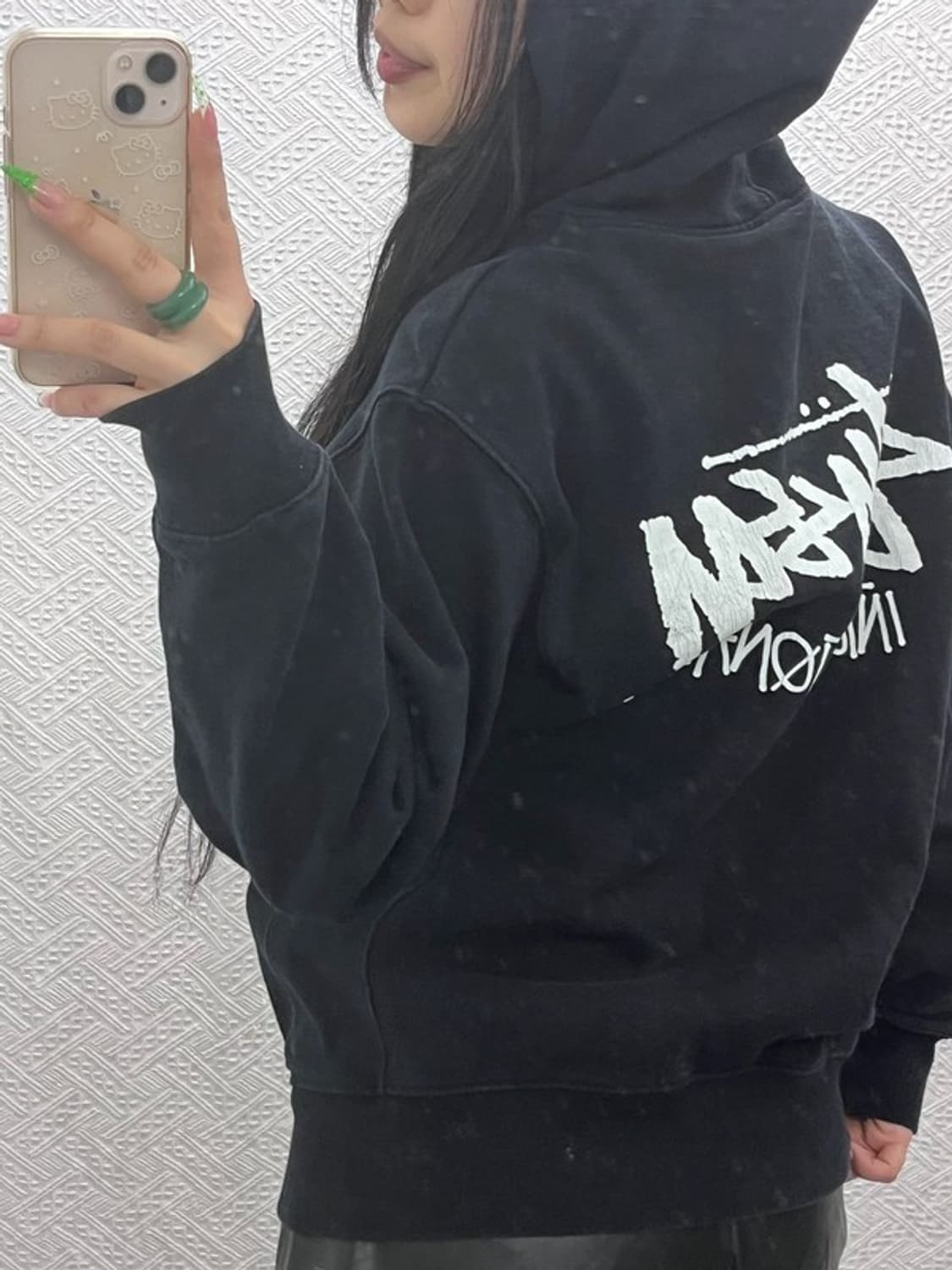 스투시 인터네셔널 빅로고 스트릿 힙합 기모 후드티 M C08966 상품이미지2