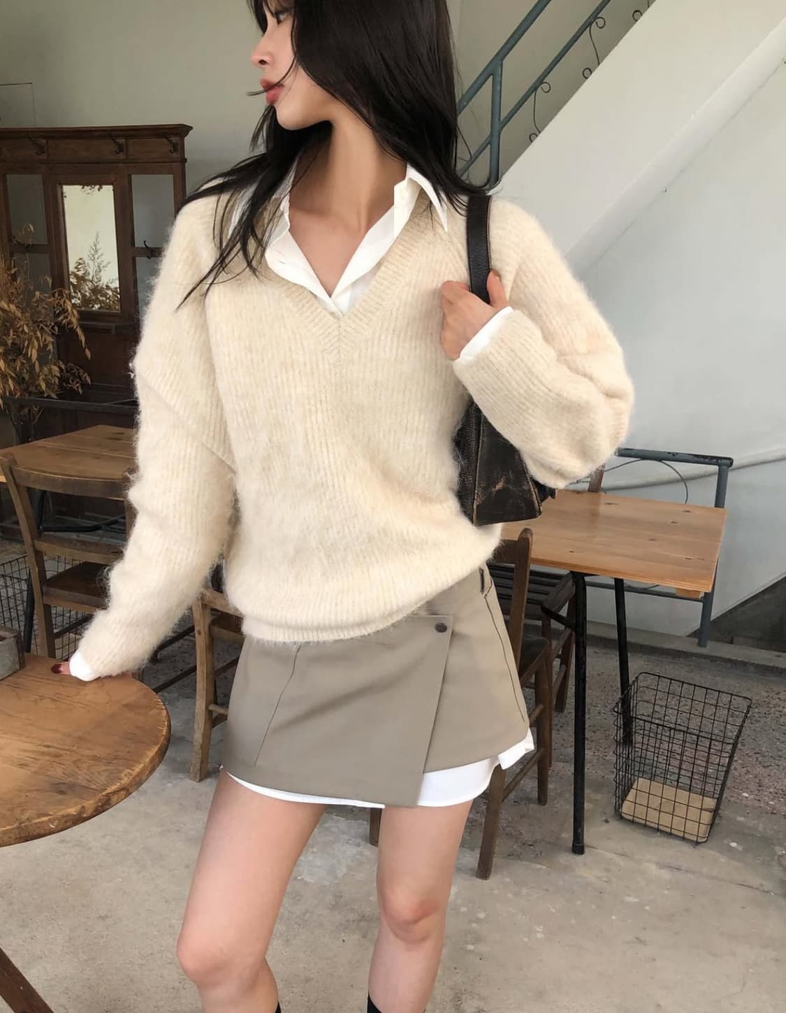 오솔 아카이브 벌키 아이보리 니트 상품이미지1