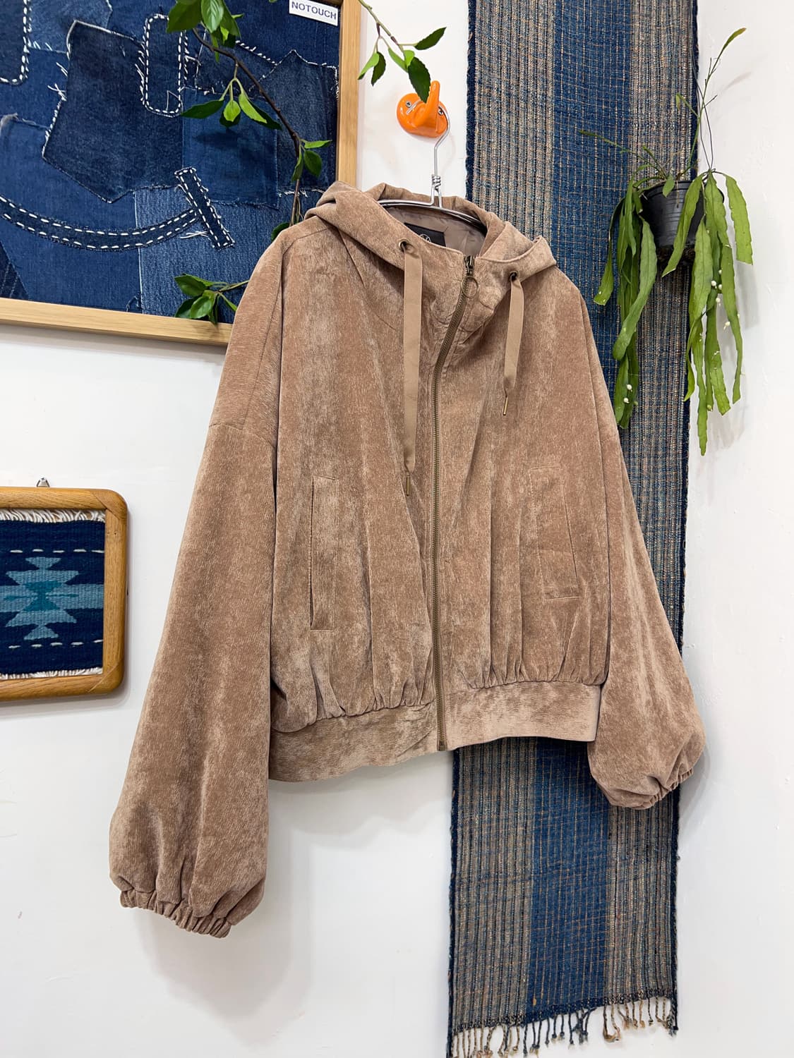 👧🏻W CLOSET   Suede Hood Zip-Up 상품이미지5