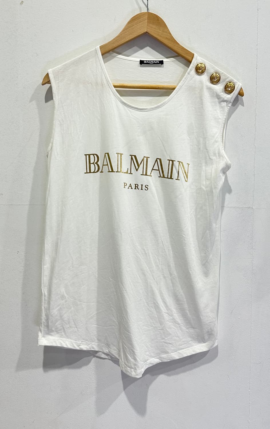 발망 여성 금장단추 민소매 티셔츠 화이트 T.36 정품 상품이미지1