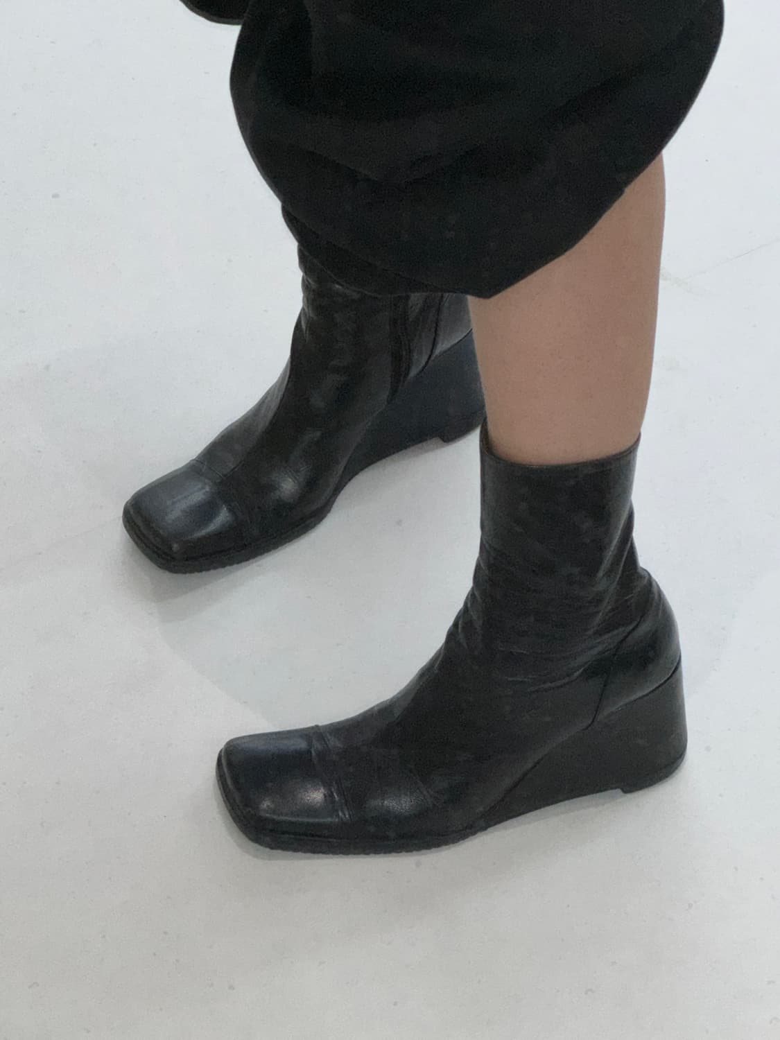 오즈세컨 스퀘어토 가죽 앵클 부츠 상품이미지8