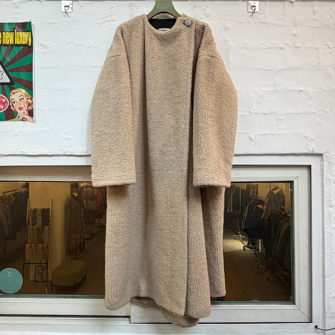 Carin wester 칼라리스 베이지 울 혼방 퍼 코트 XS 상품이미지1