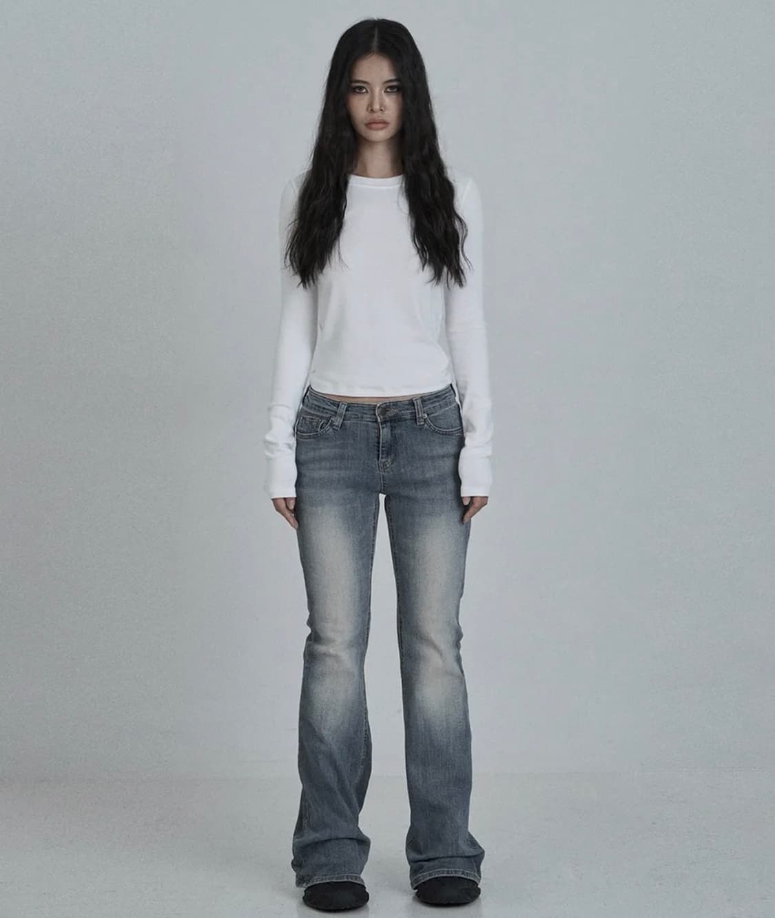 오도어 빈티지 로우라이즈 데님 블루 상품이미지1