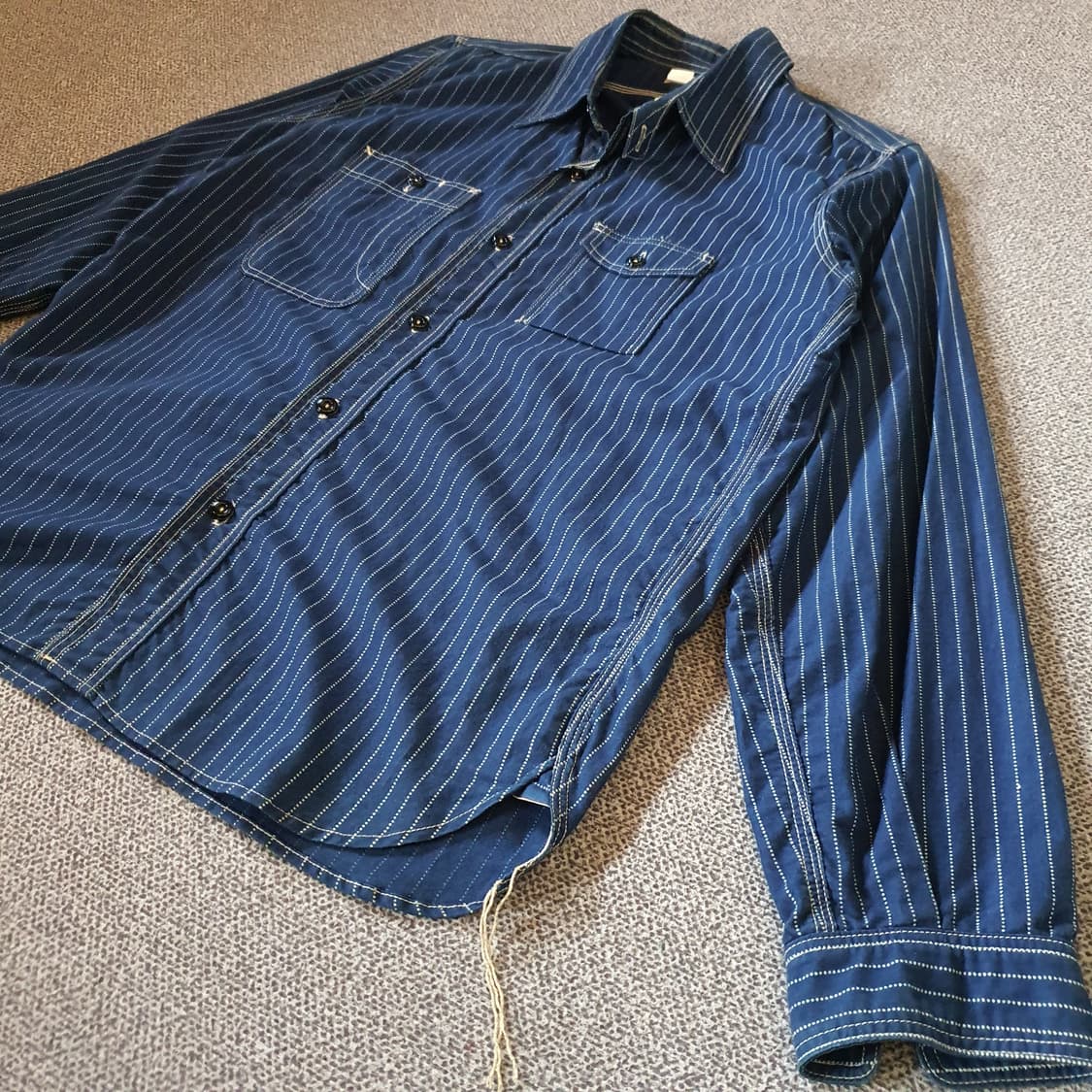 리얼맥코 더블 다이아몬드 와바시 스트라이프 워크 셔츠 상품이미지2