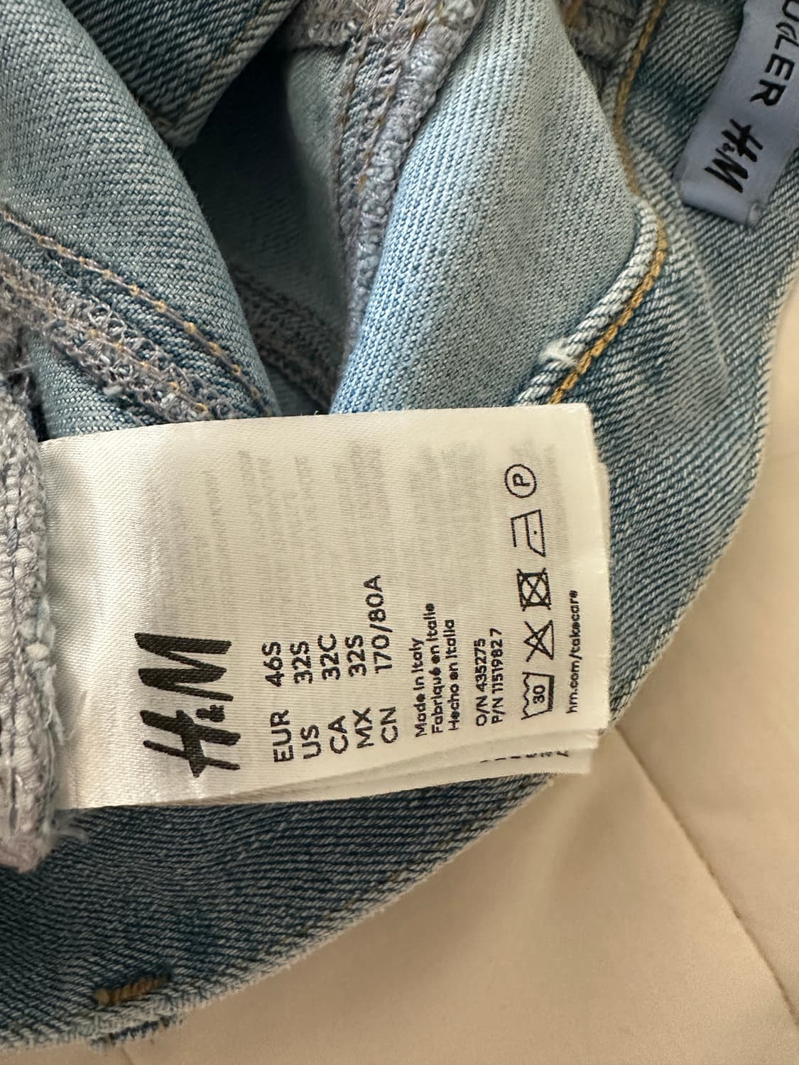 뮈글러 h&m 스파이럴 데님 팬츠 46사이즈 상품이미지3