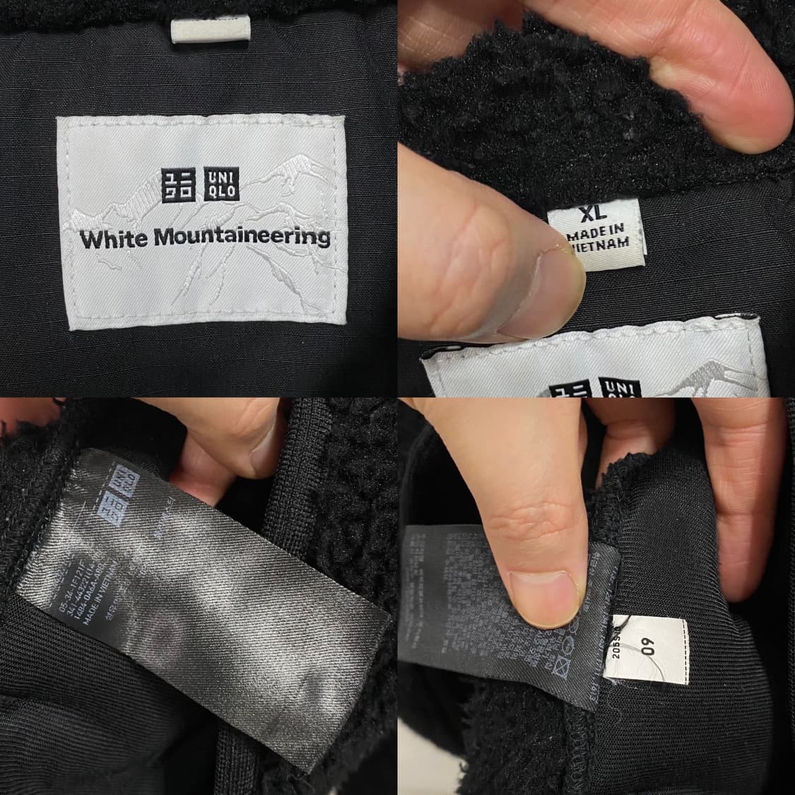 유니클로 화이트마운티니어링 풀오버 후리스 블랙 상품이미지5