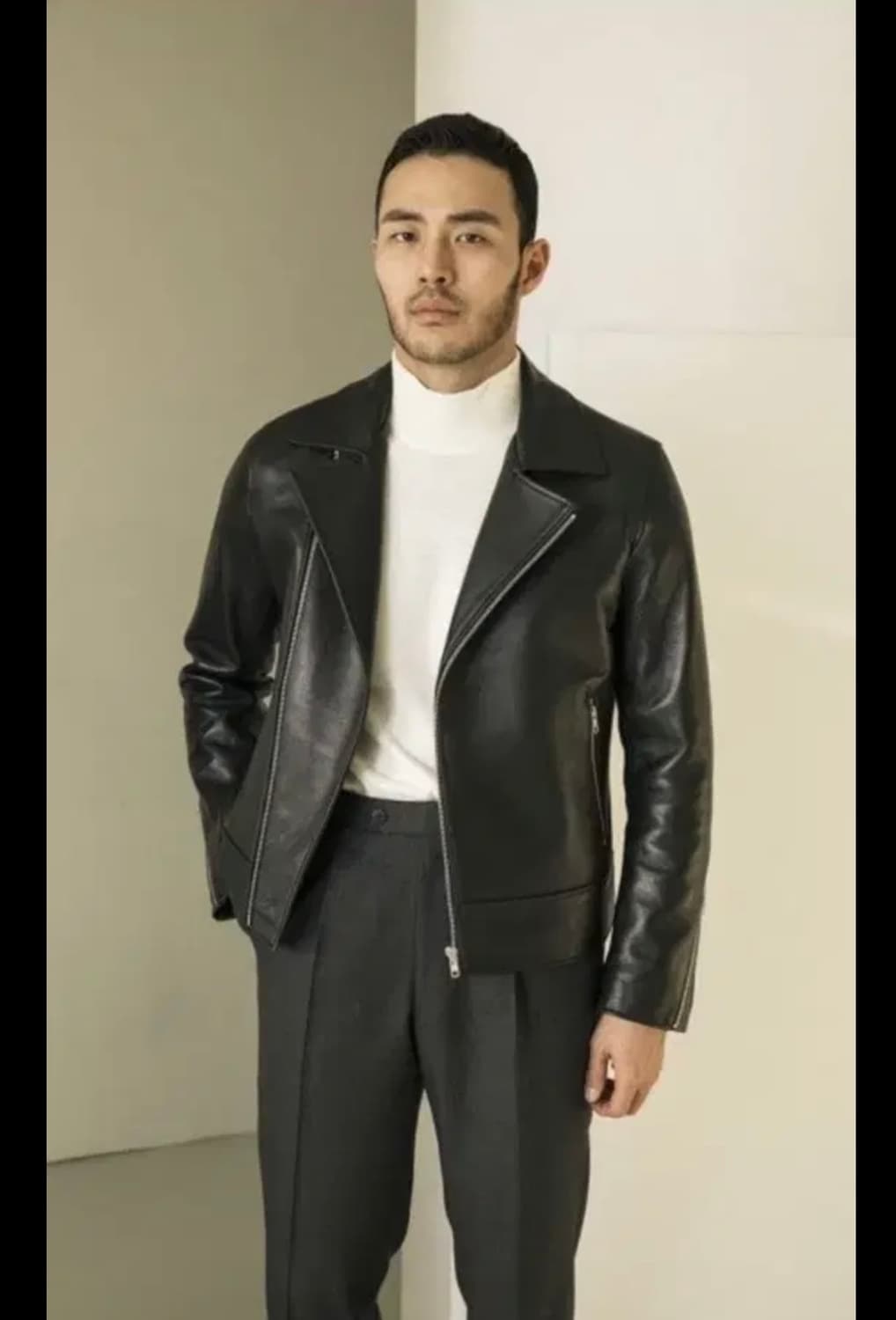 론트 양가죽 라이더 자켓(L) 상품이미지2