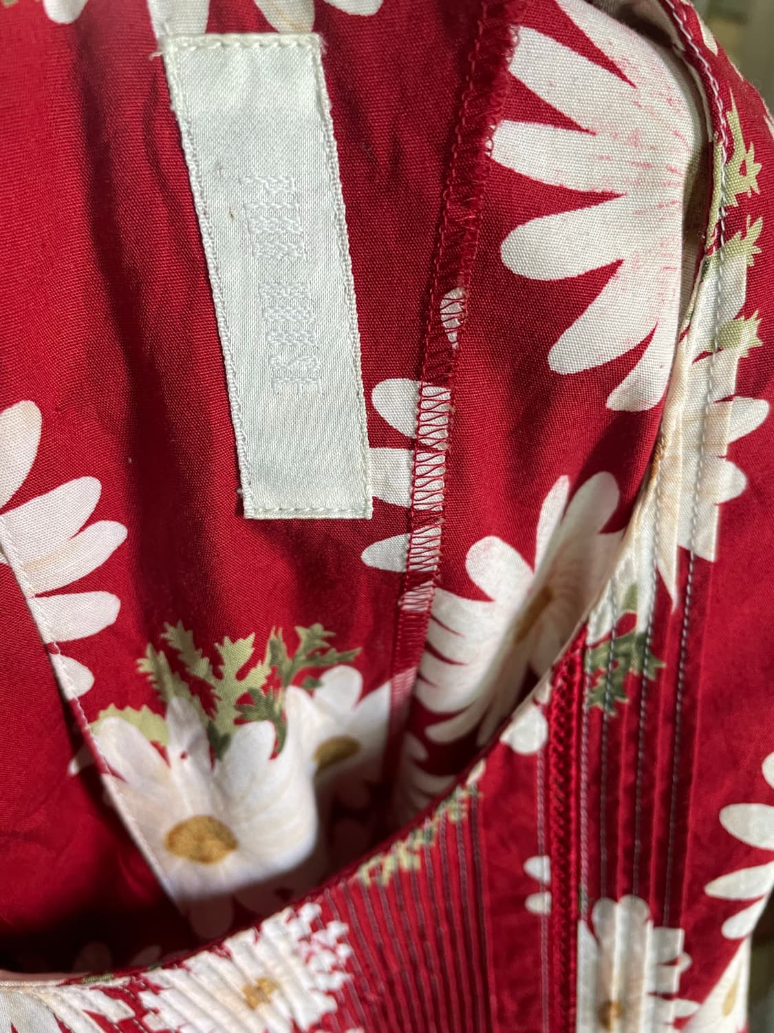 핑크하우스 데이지 플라워 핀턱 빈티지 롱 원피스 상품이미지5