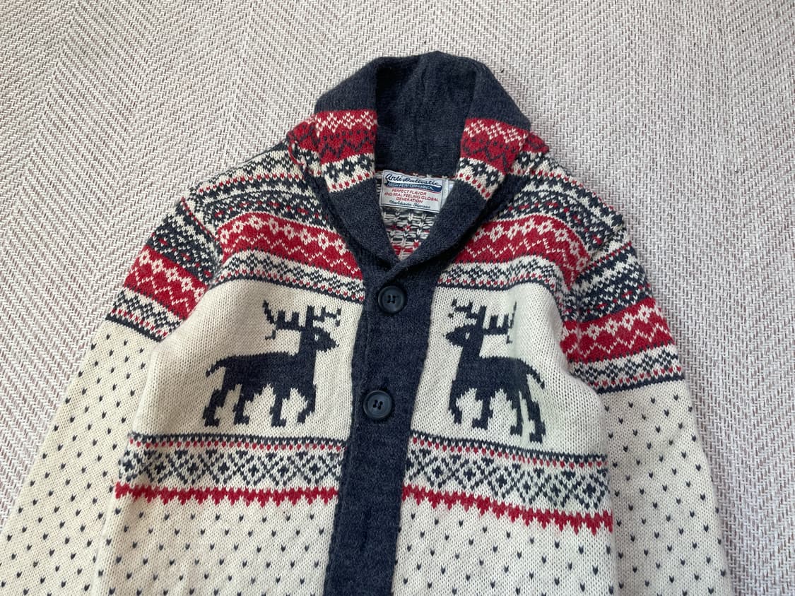 빈티지 노르딕 코위찬 숄카라 니트 가디건 J03774 상품이미지4