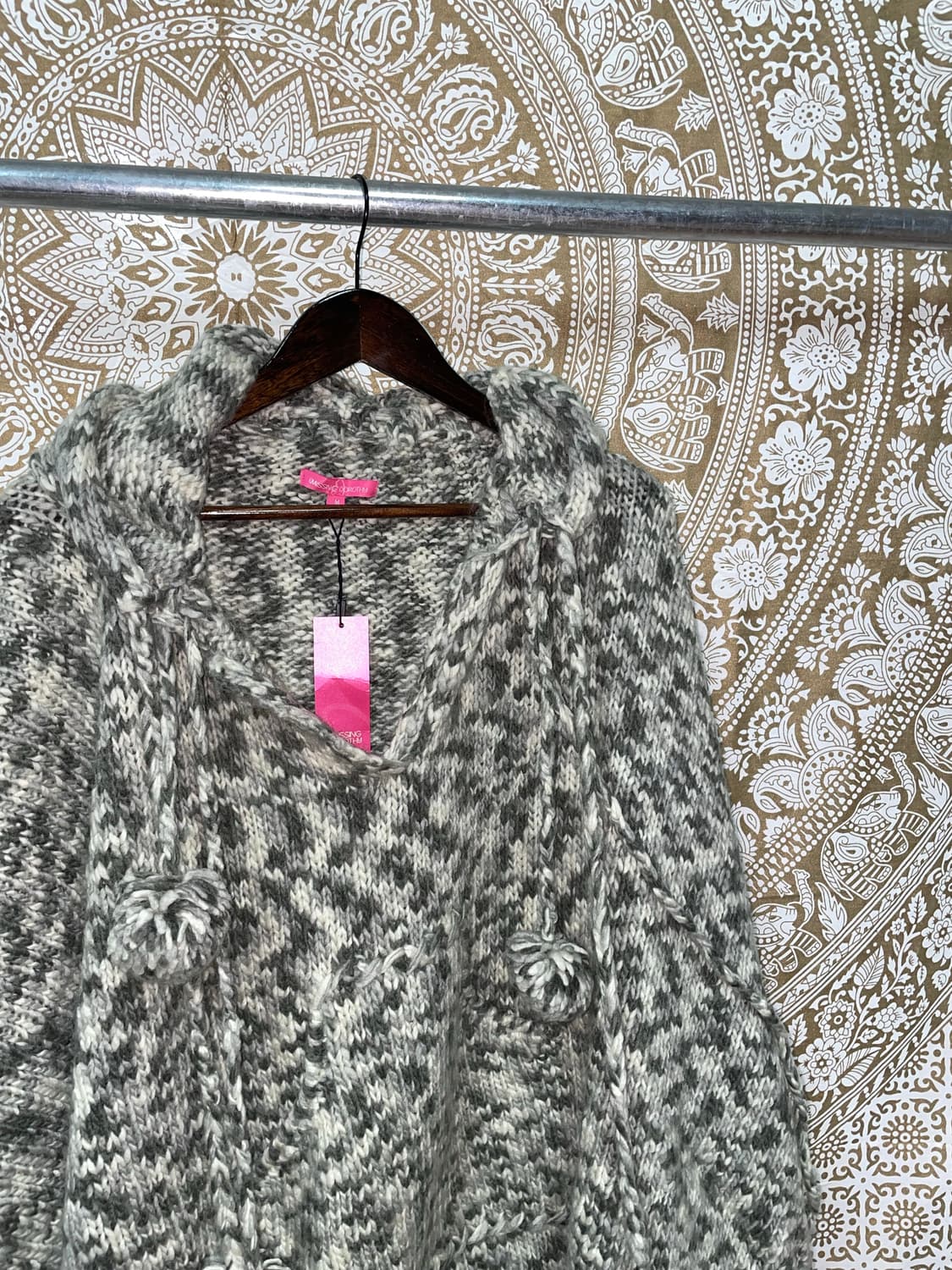 빈티지 방울 니트 판쵸 상품이미지4