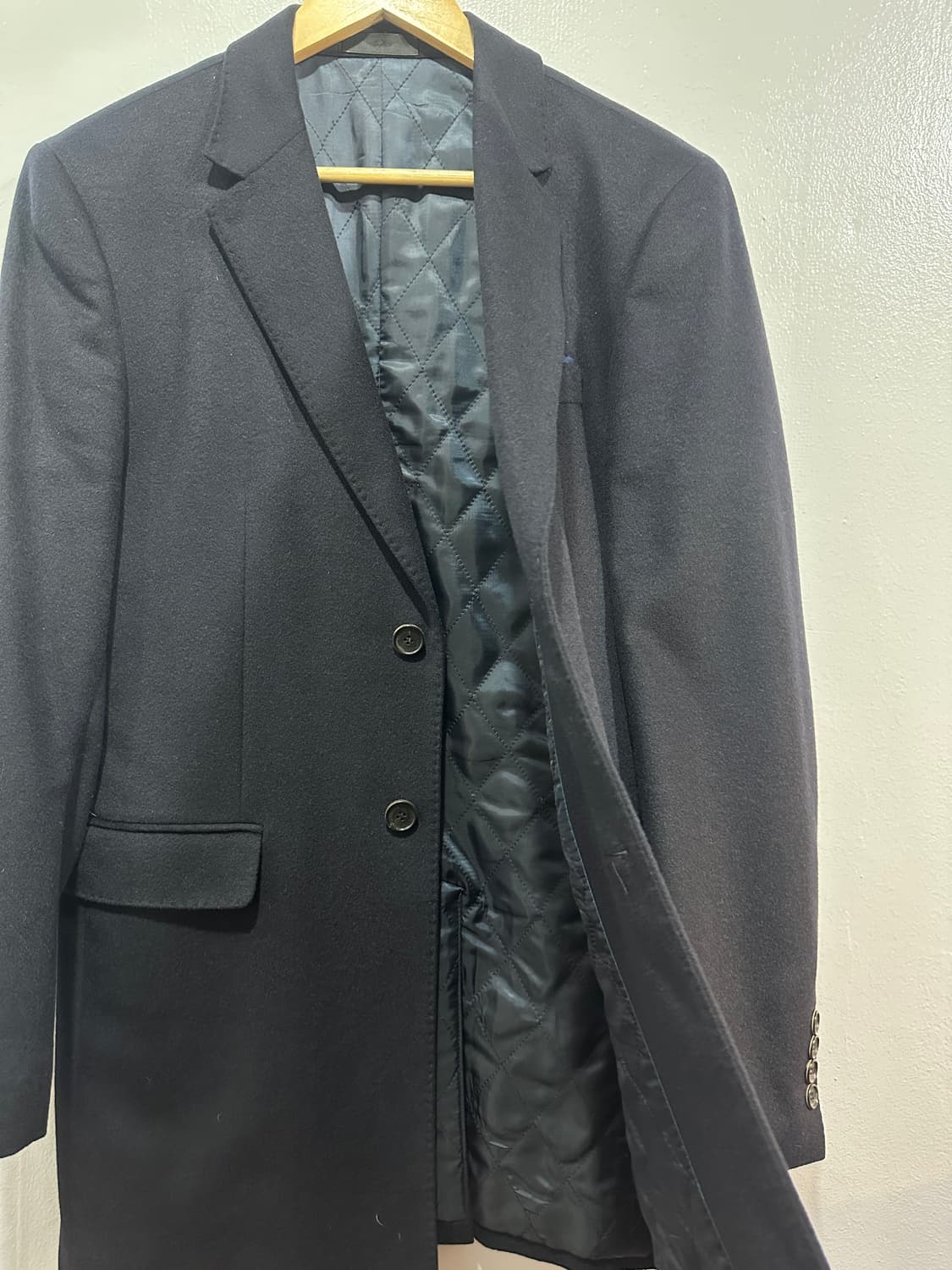 코모도스퀘어 캐시미어100 다크네이비 코트 상품이미지2