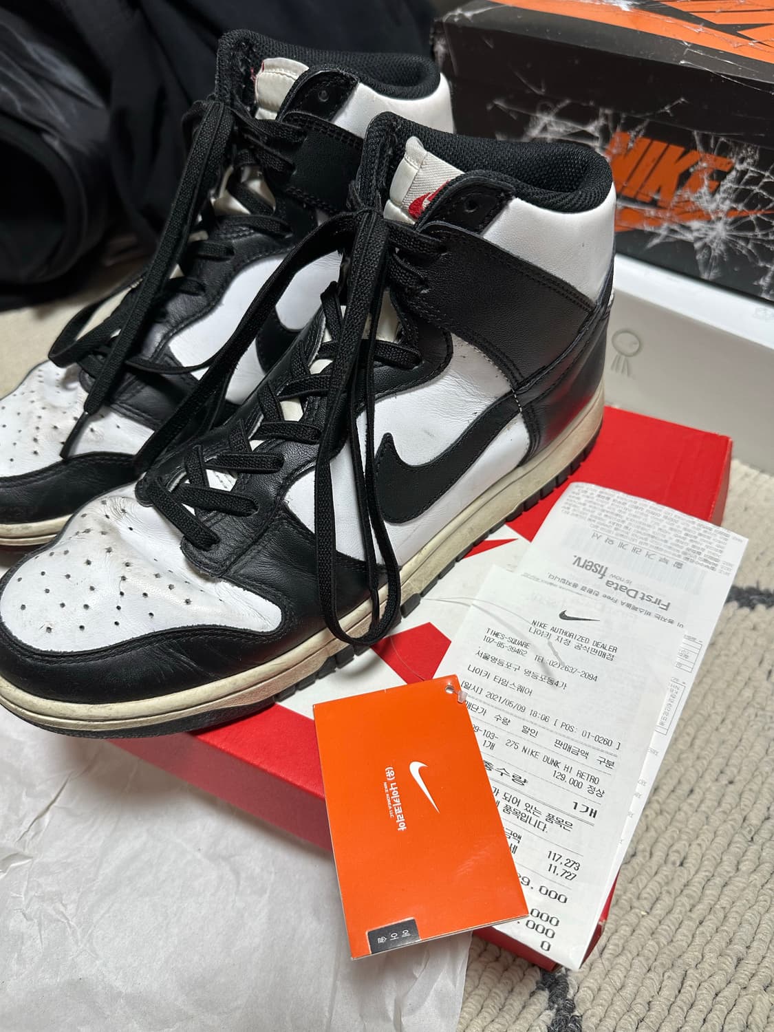 [275]나이키 덩크 하이 블랙 상품이미지3