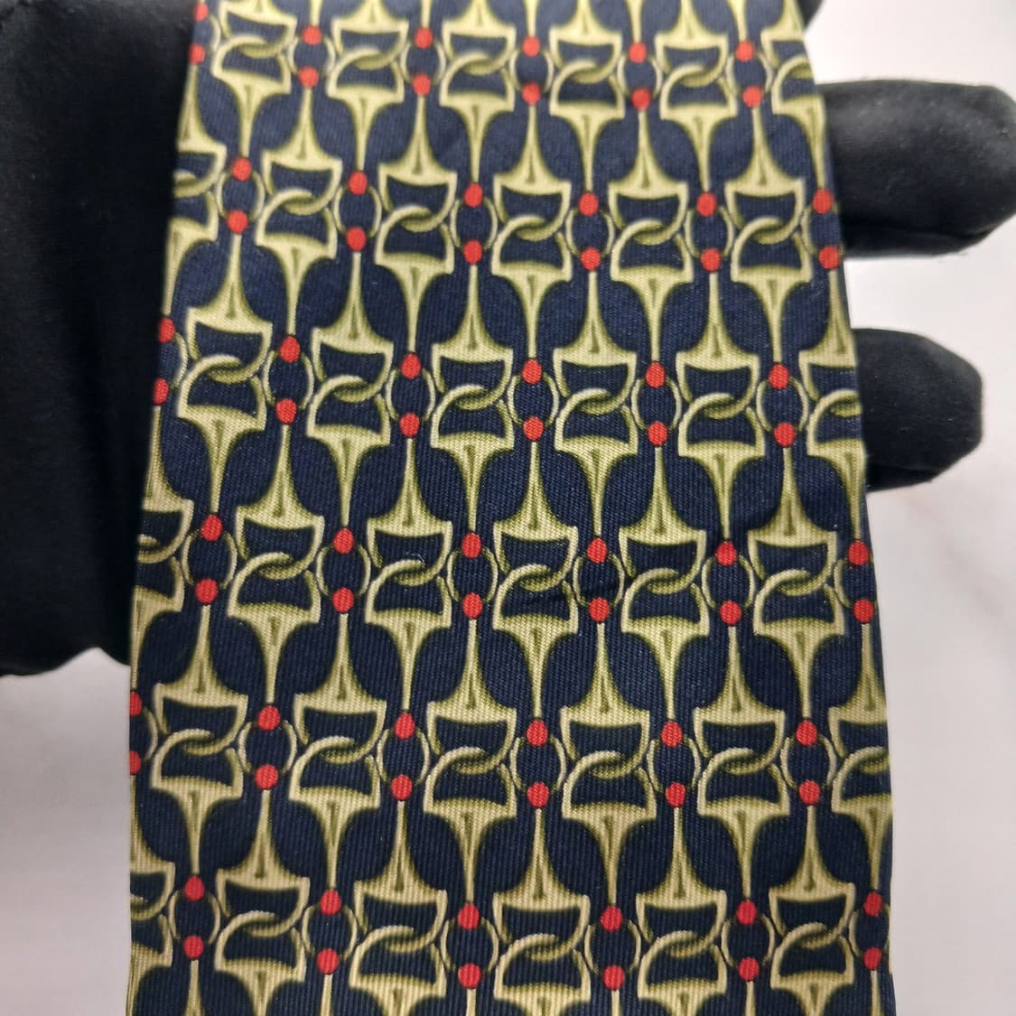 란셀 실크 네이비 패턴 넥타이 9.6cm A+등급 A18004
 상품이미지5