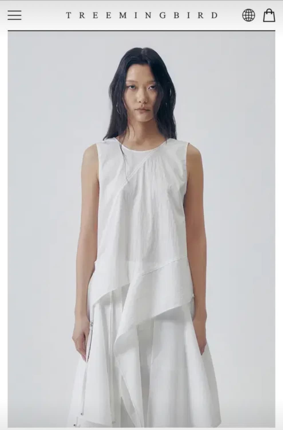 트리밍버드 asymmetric draped sleeveless top 상품이미지1