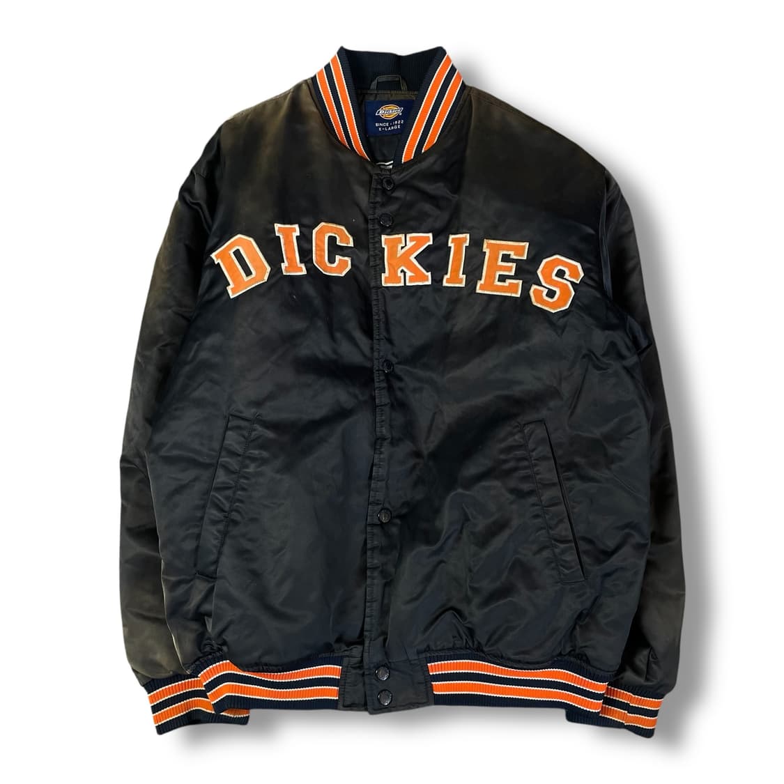 디키즈 오렌지 로고 차콜블랙 야구점퍼 XL 상품이미지1