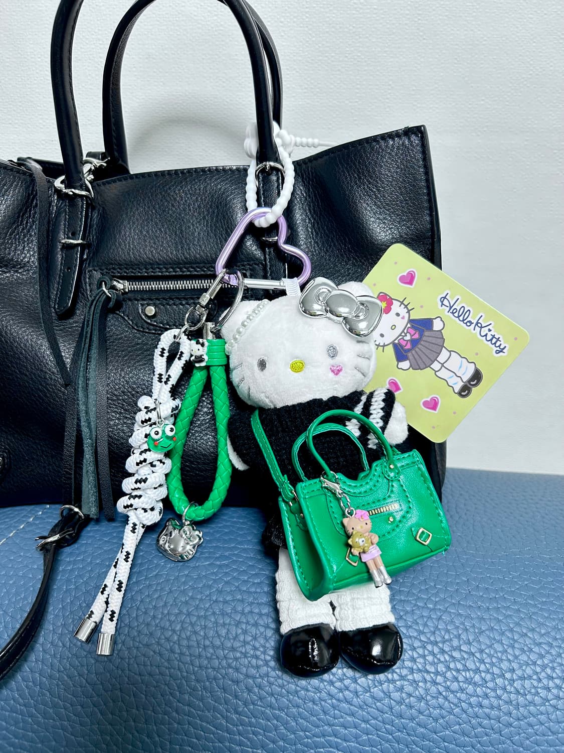 롱다리키티 커스텀키링 💚(레이스스커트+블랙니트) 상품이미지4