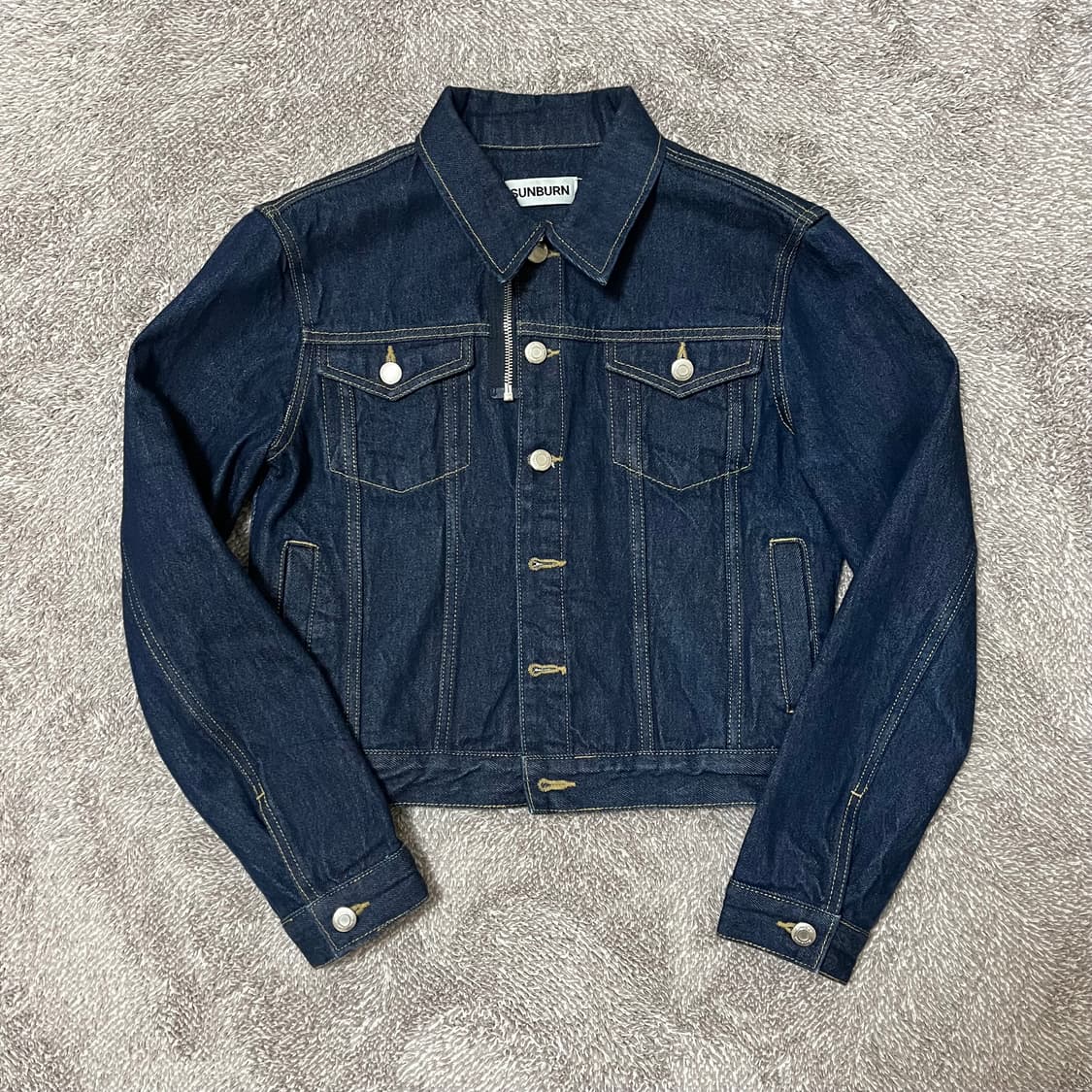 썬번프로젝트 데님 자켓 팬츠 셋업 인디고  상품이미지1