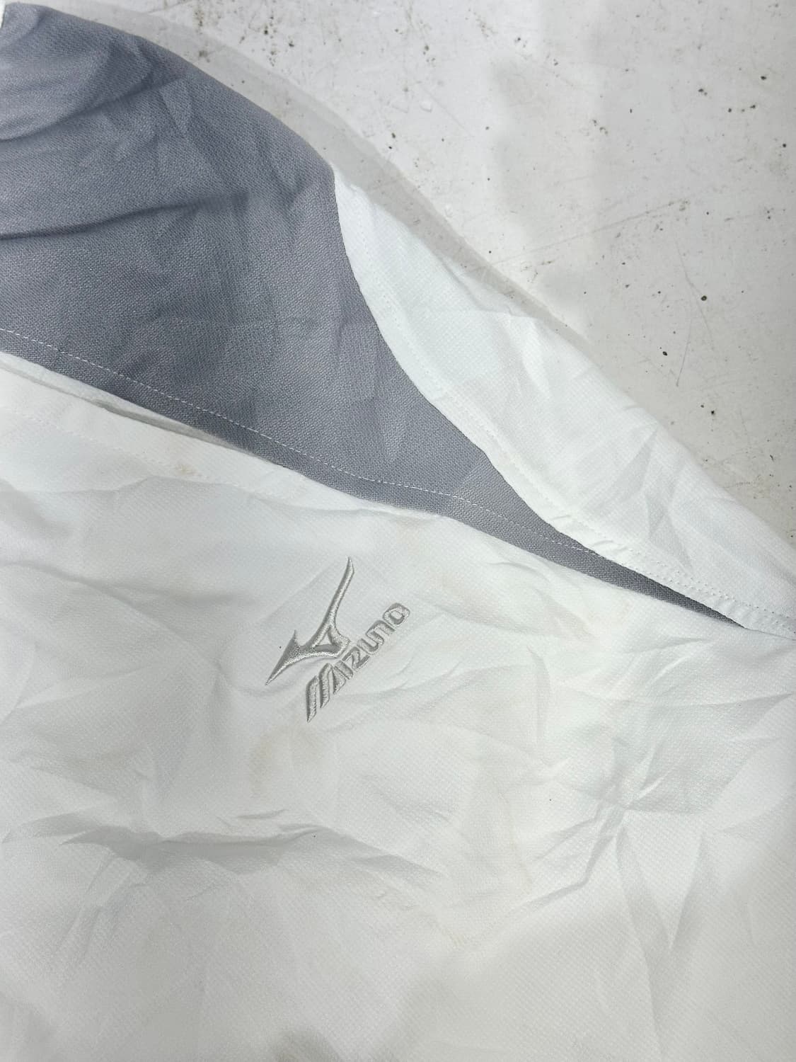 미즈노 화이트 그레이 로고 와이드 팬츠 XL 상품이미지6