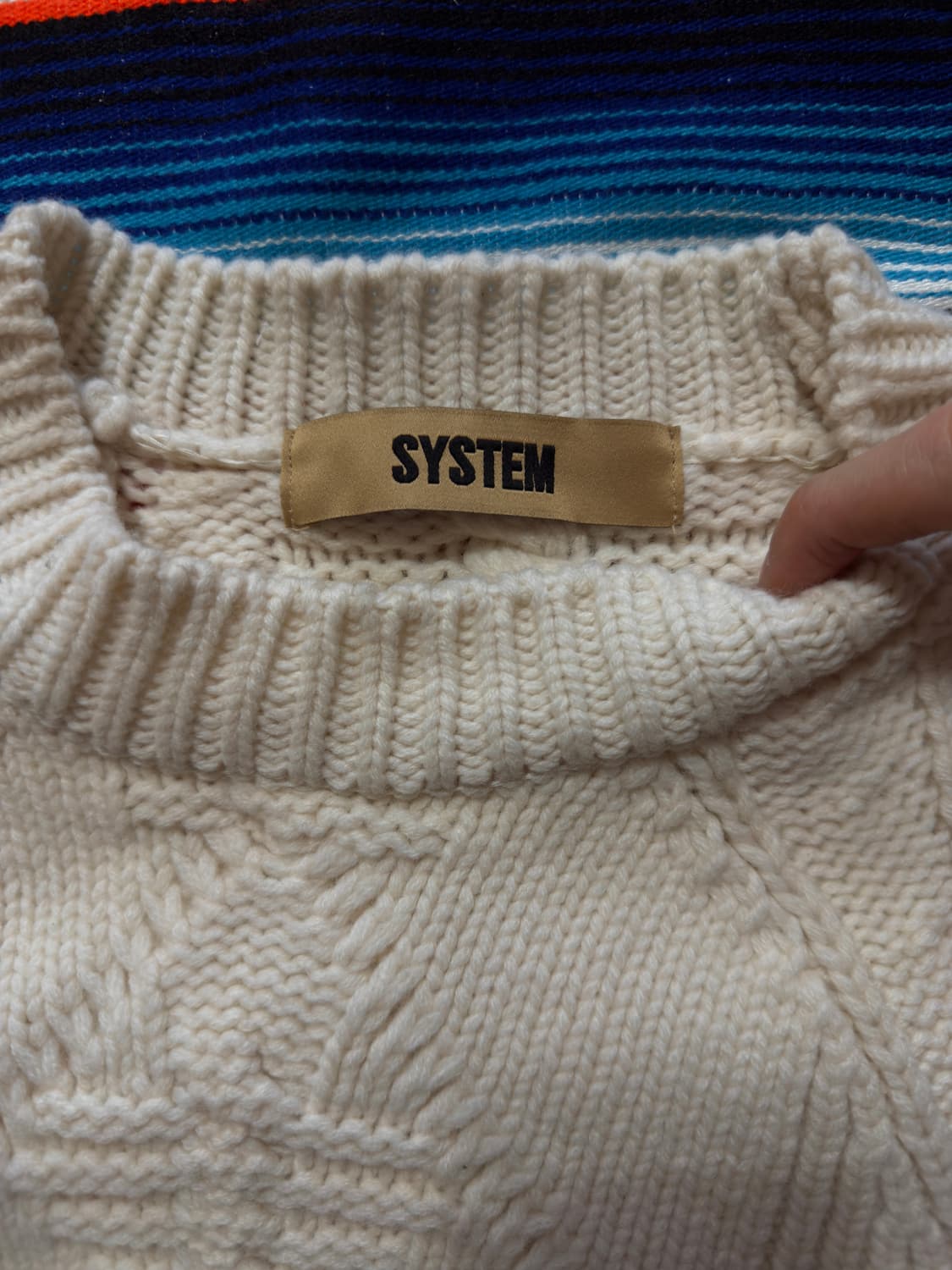 System Poncho Cape Glove cable knit 상품이미지8