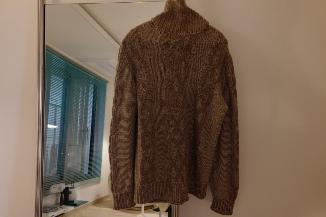 로로피아나 캐시미어 케이블 니트 브라운 54 상품이미지1