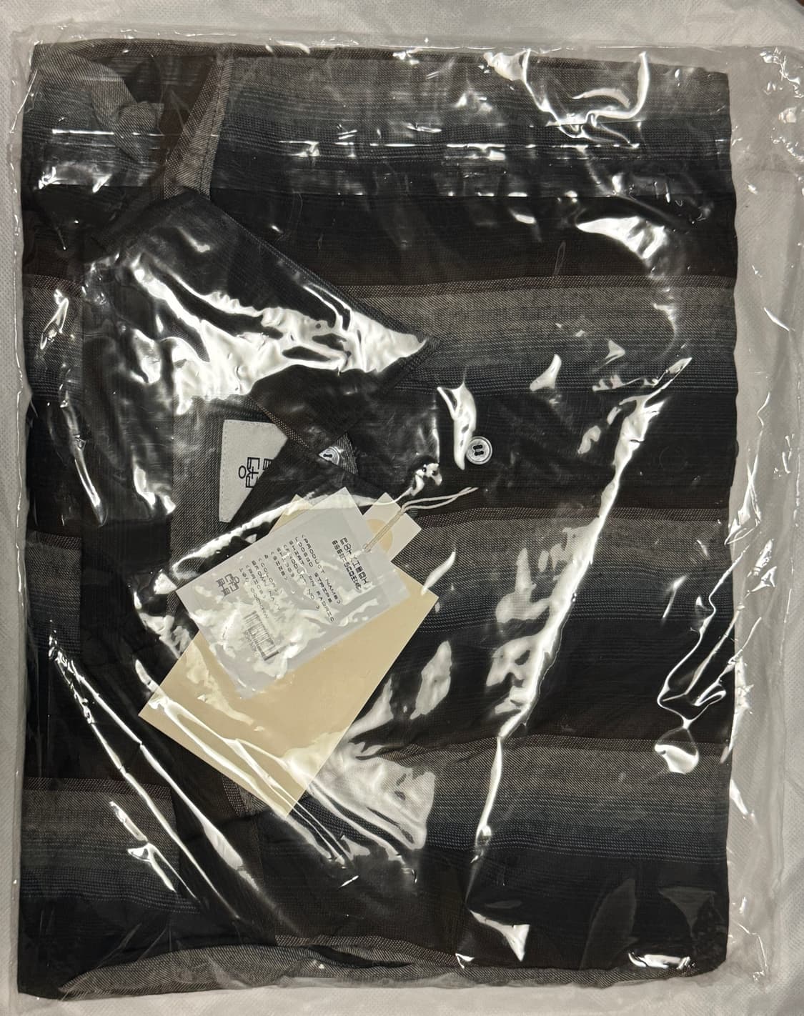 폴리테루 스트라이프 셔츠 브라운/네이비 상품이미지2