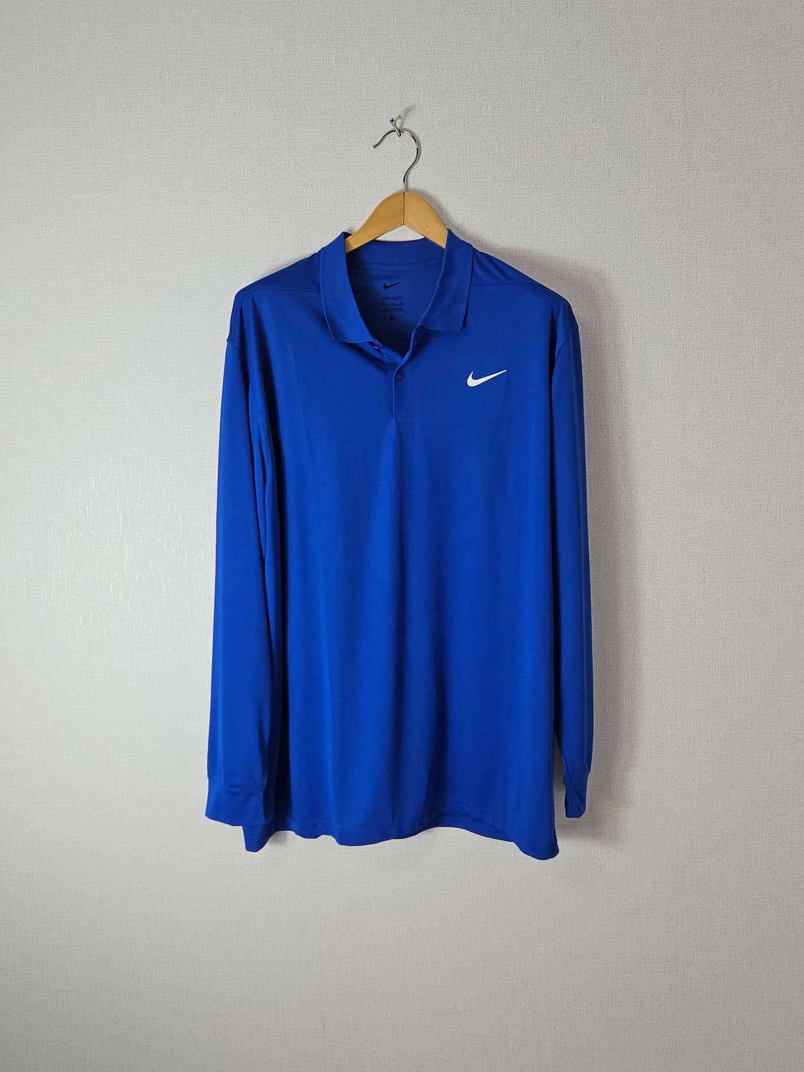 나이키 신형 드라이핏 기능성 긴팔 카라티 폴로 블루 XL (새상품) 상품이미지1