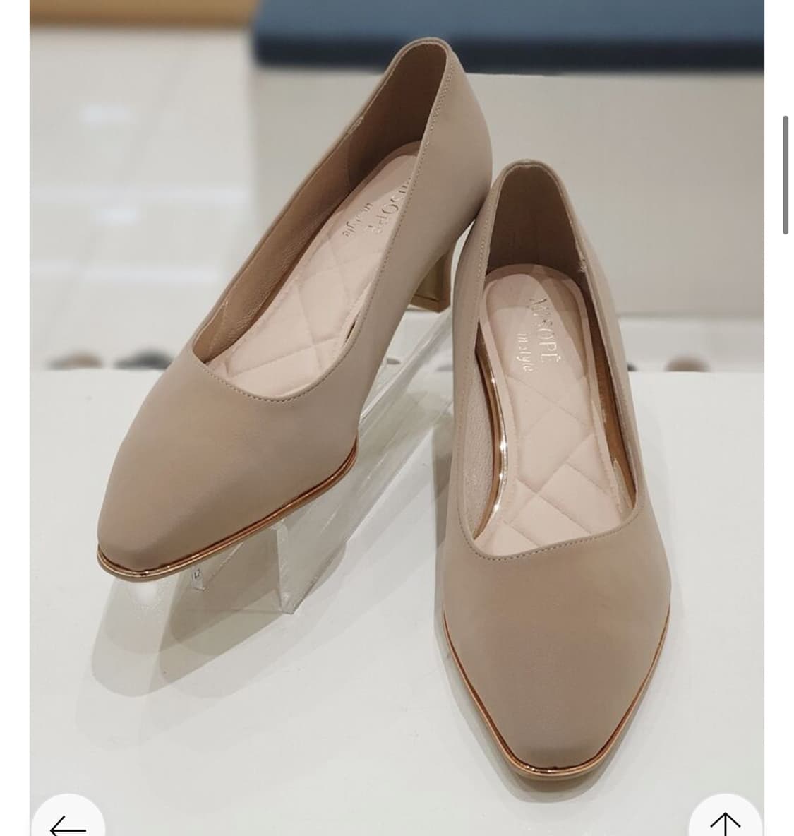 미소페 소가죽 펌프스 5cm 베이지 245 상품이미지1