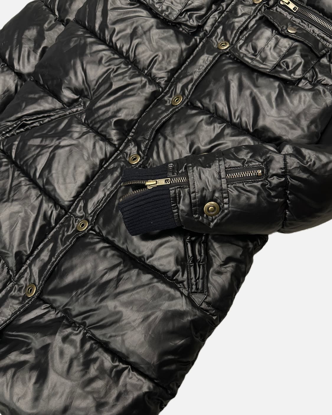 punk black fur hood padding 상품이미지3