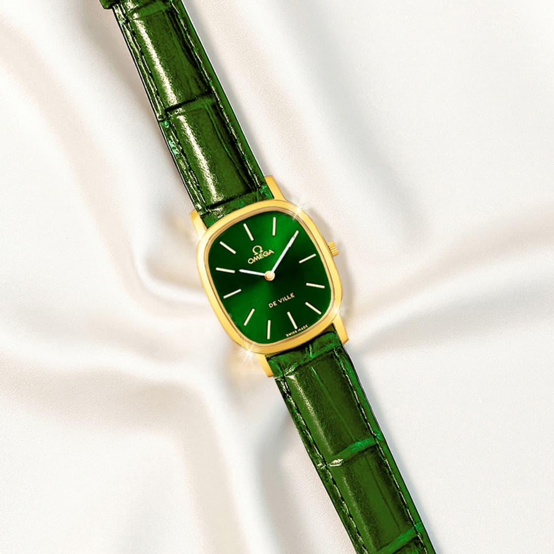 오메가 드빌 엘립스 그린판 여성용 수동 시계 상품이미지3