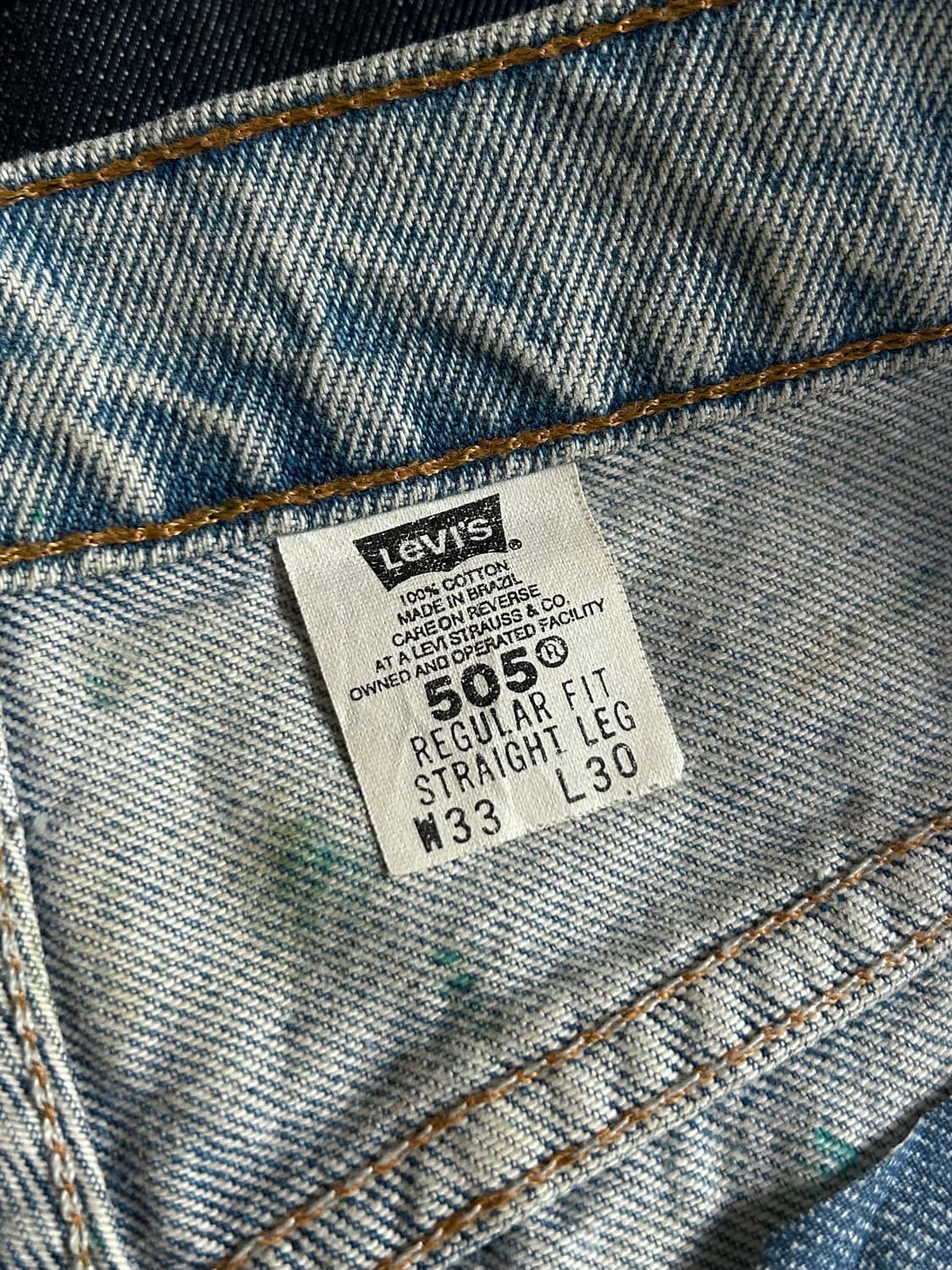 90s 리바이스 505 오렌지탭 Made in Brazil 상품이미지5