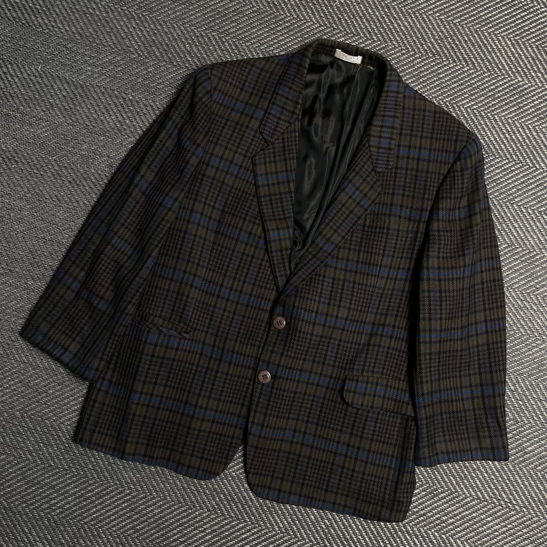 빈티지 아카이브 체크패턴 투버튼 블레이저y 5382 상품이미지1