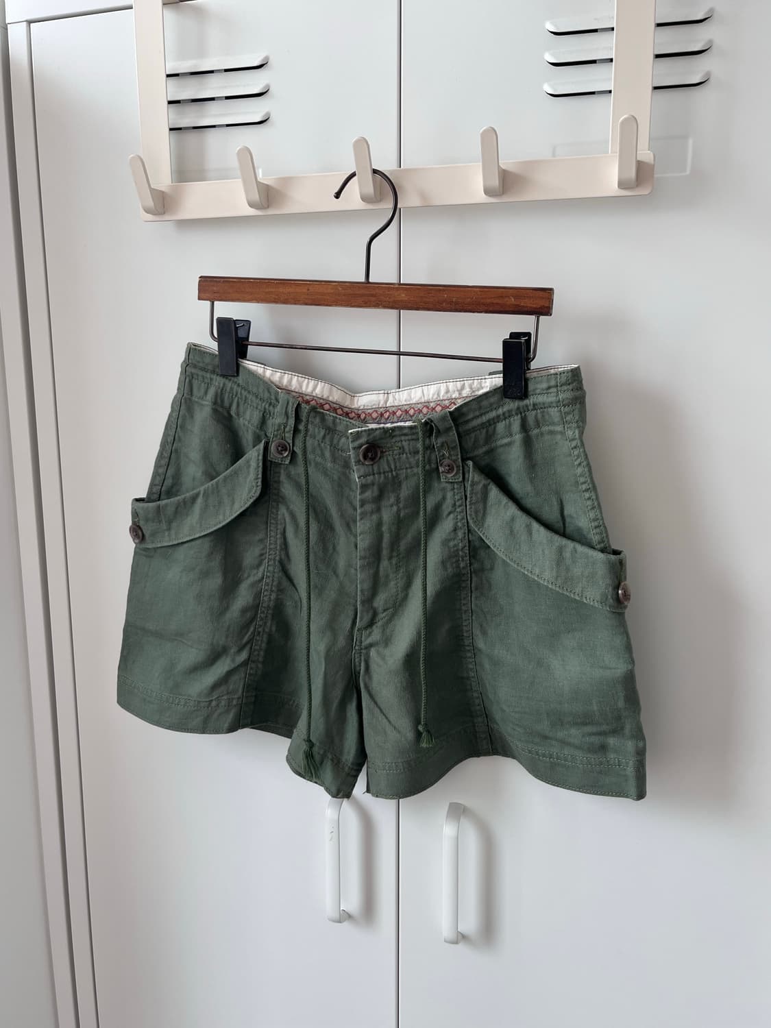 Archives 카키 포켓 카고 팬츠 반바지 상품이미지5