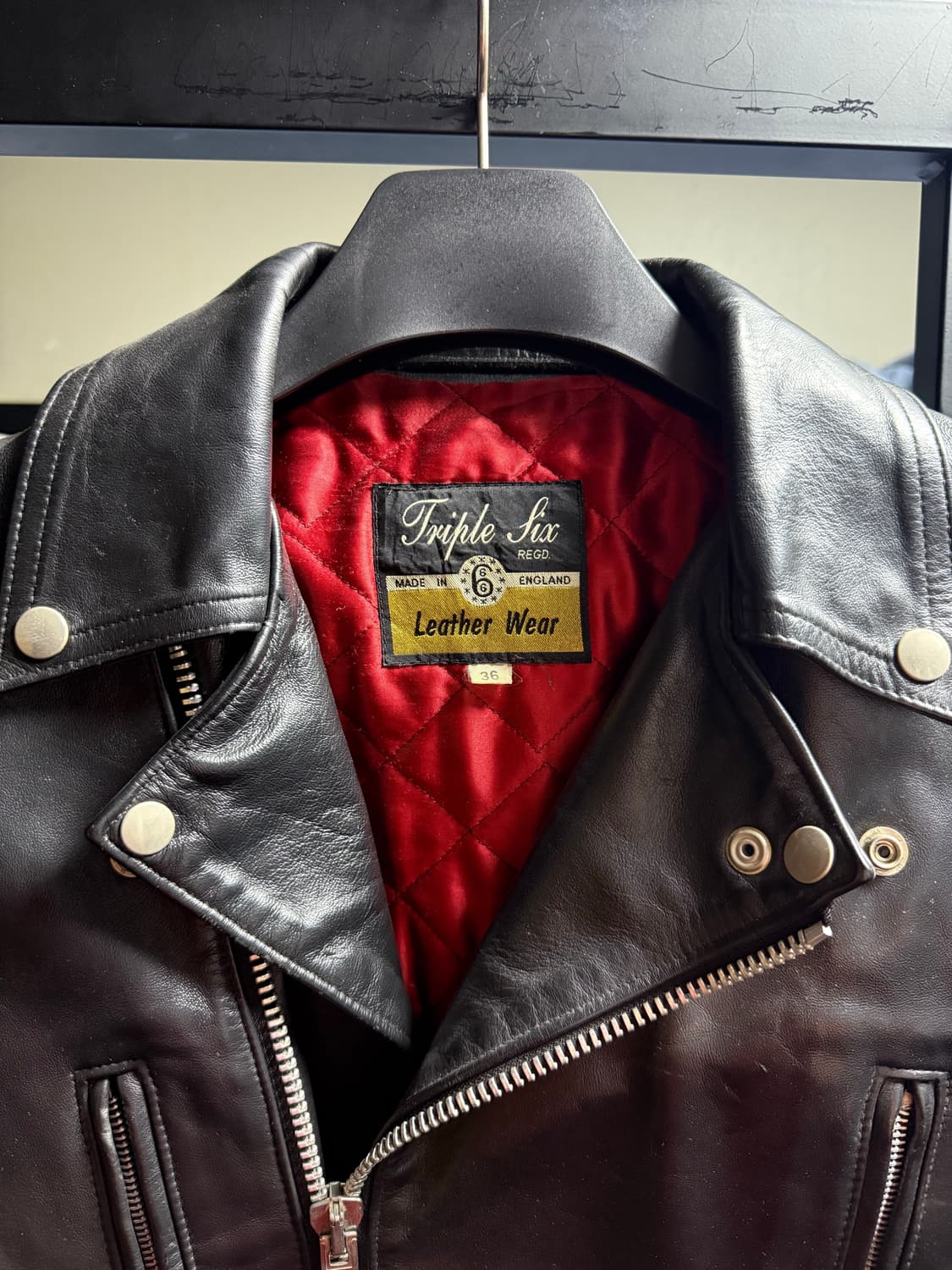 666 소가죽 더블 라이더 자켓 상품이미지2