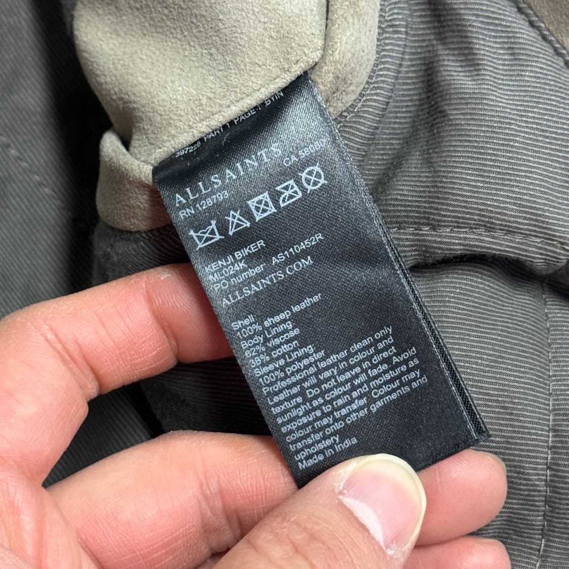 올세인츠 켄지 양가죽 스웨이드 바이커 자켓 M 상품이미지8