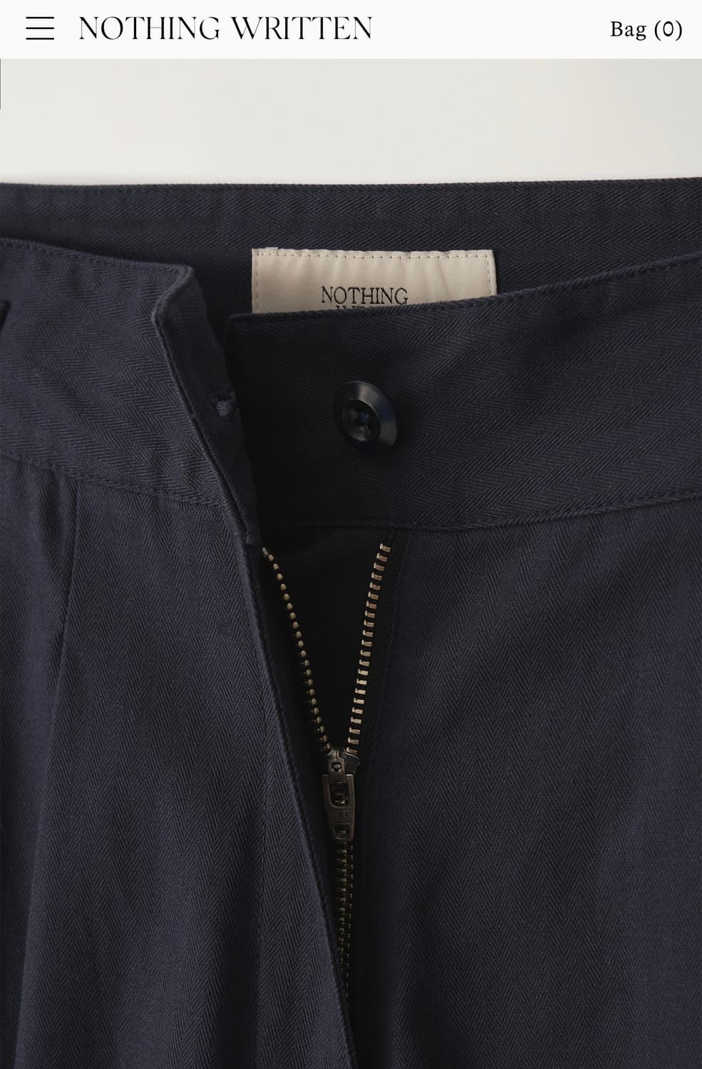 낫띵리튼 Herringbone pleated trouser 팬츠 네이비 상품이미지5