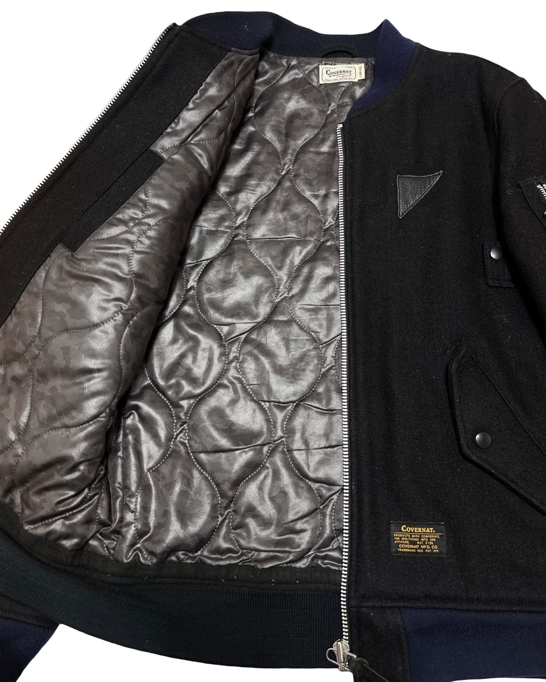 커버낫 패디드 누빔 울 블루종 자켓 상품이미지5