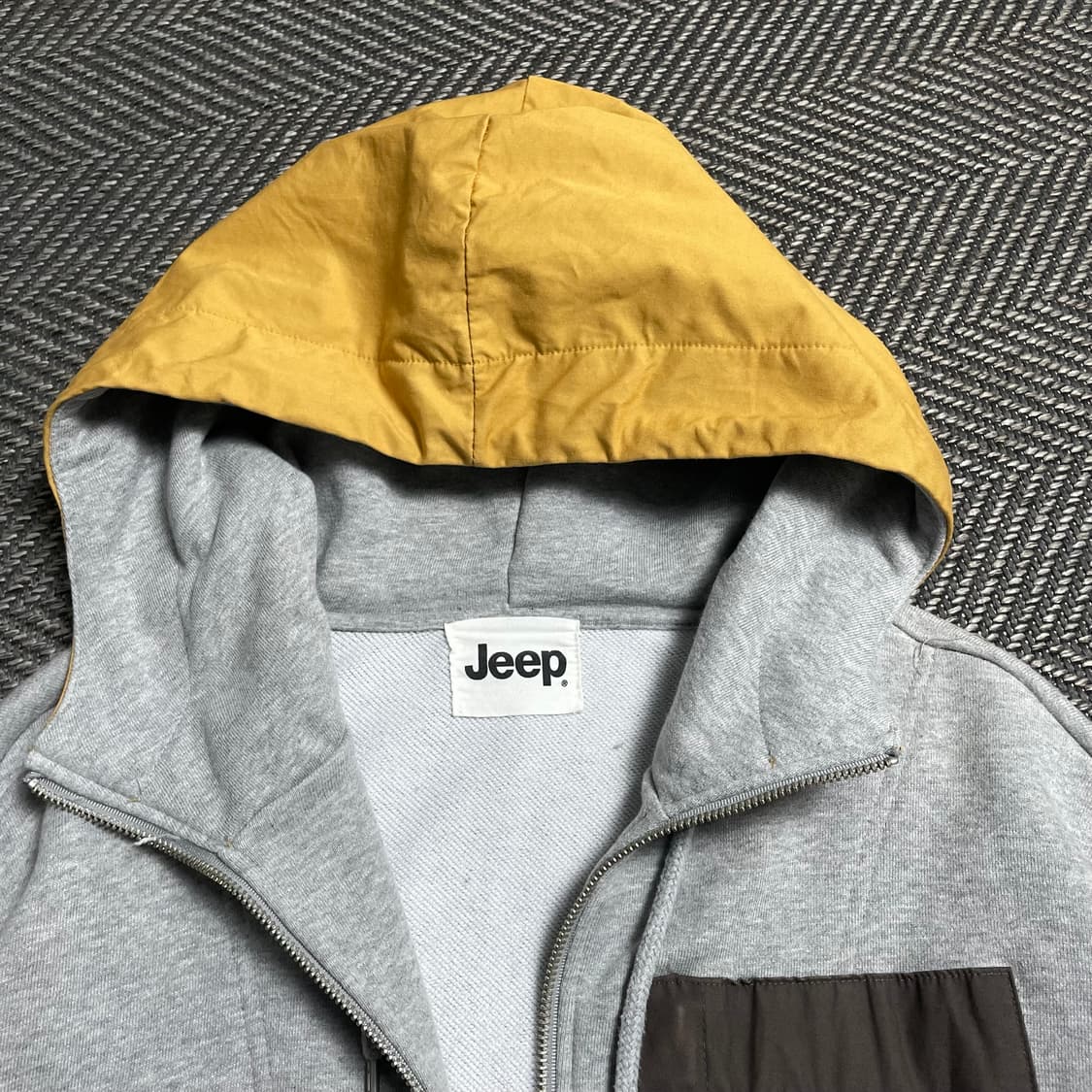 Jeep 믹스 패널 포켓 박시핏 아노락 후드 티셔츠y 5738 상품이미지8